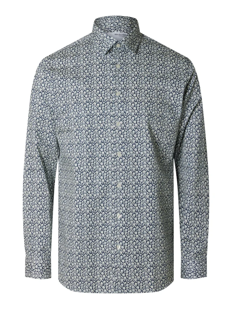 Selected Miesten Kauluspaita, SLIM PERFORMANCE SHIRT Navy