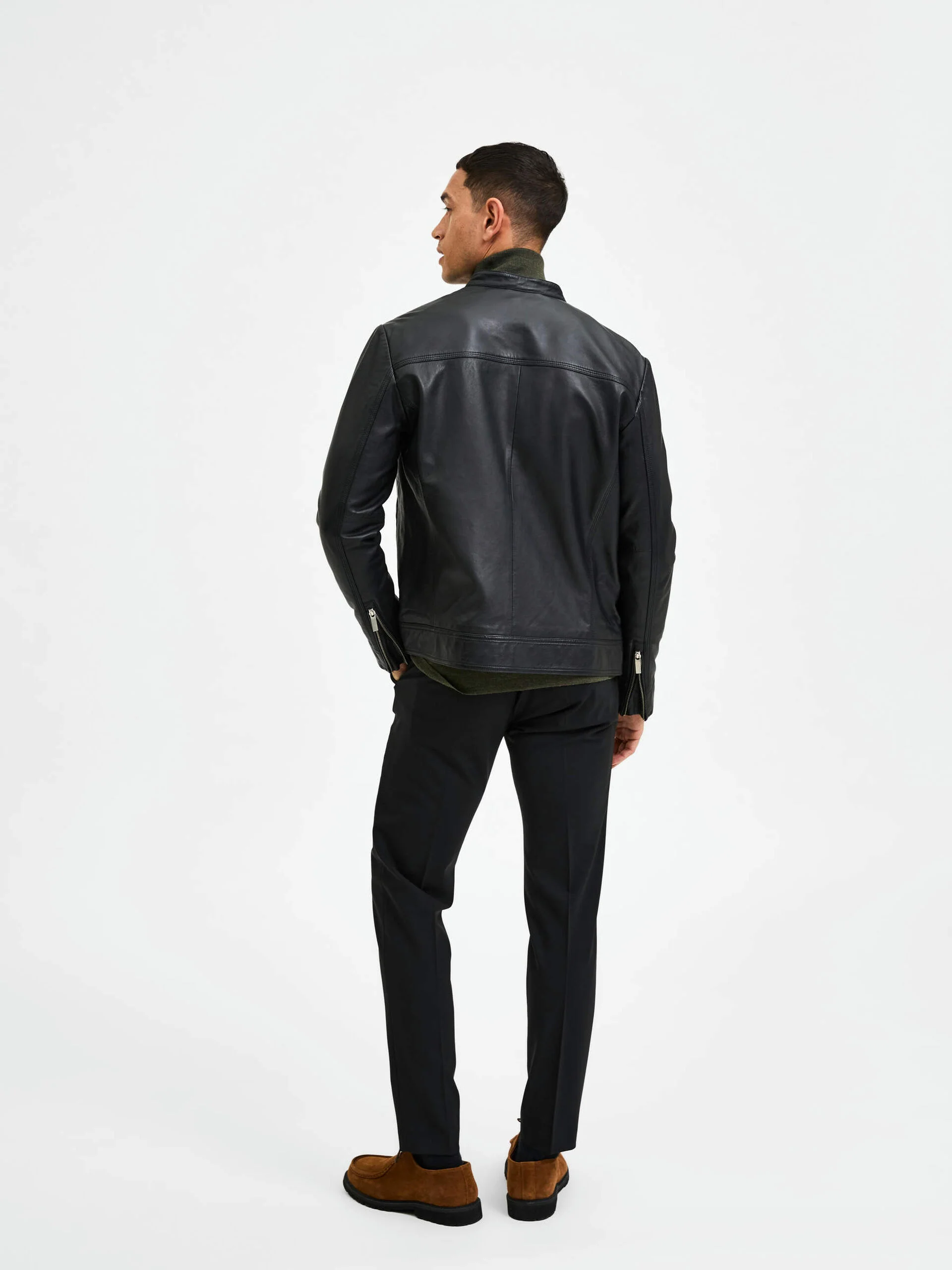 Selected miesten nahkatakki, ARCHIVE CLASSIC LEATHER JACKET Musta - Image 2