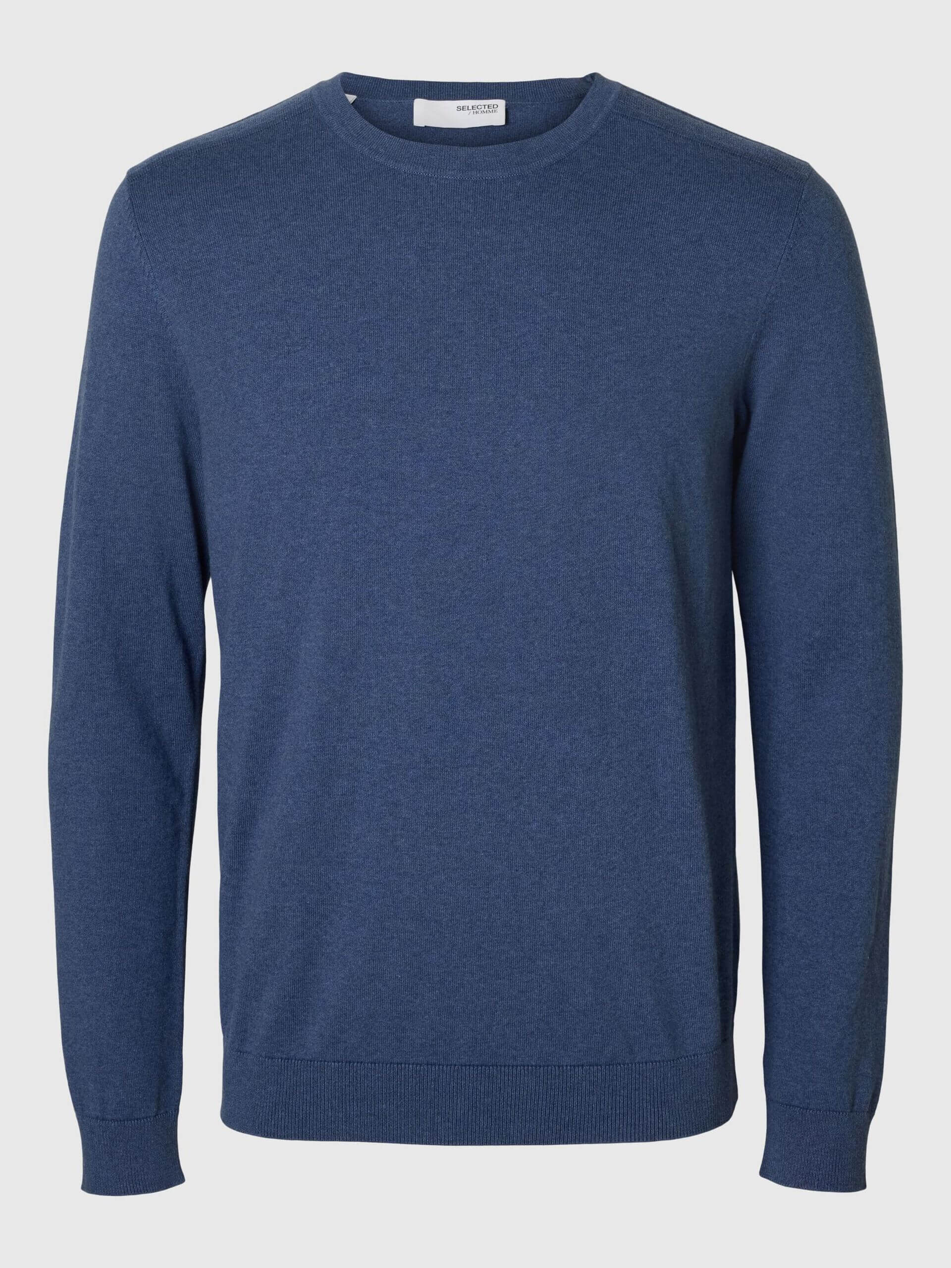 Selected miesten neule,  BERG CREW NECK OCEANA Sininen - Image 3