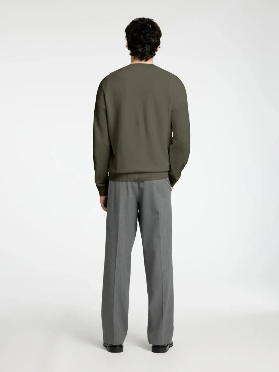 Selected miesten neule, MORA LS KNIT STRUCTURE CREW NECK Vihreä - Image 2