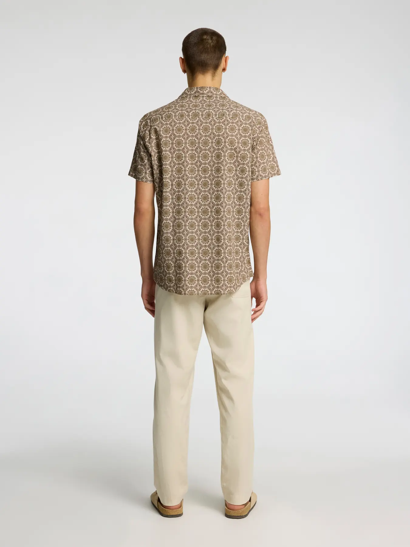 Selected Miesten Paita NEW LINEN SHIRT RESORT Ruskea Kuosi - Image 2