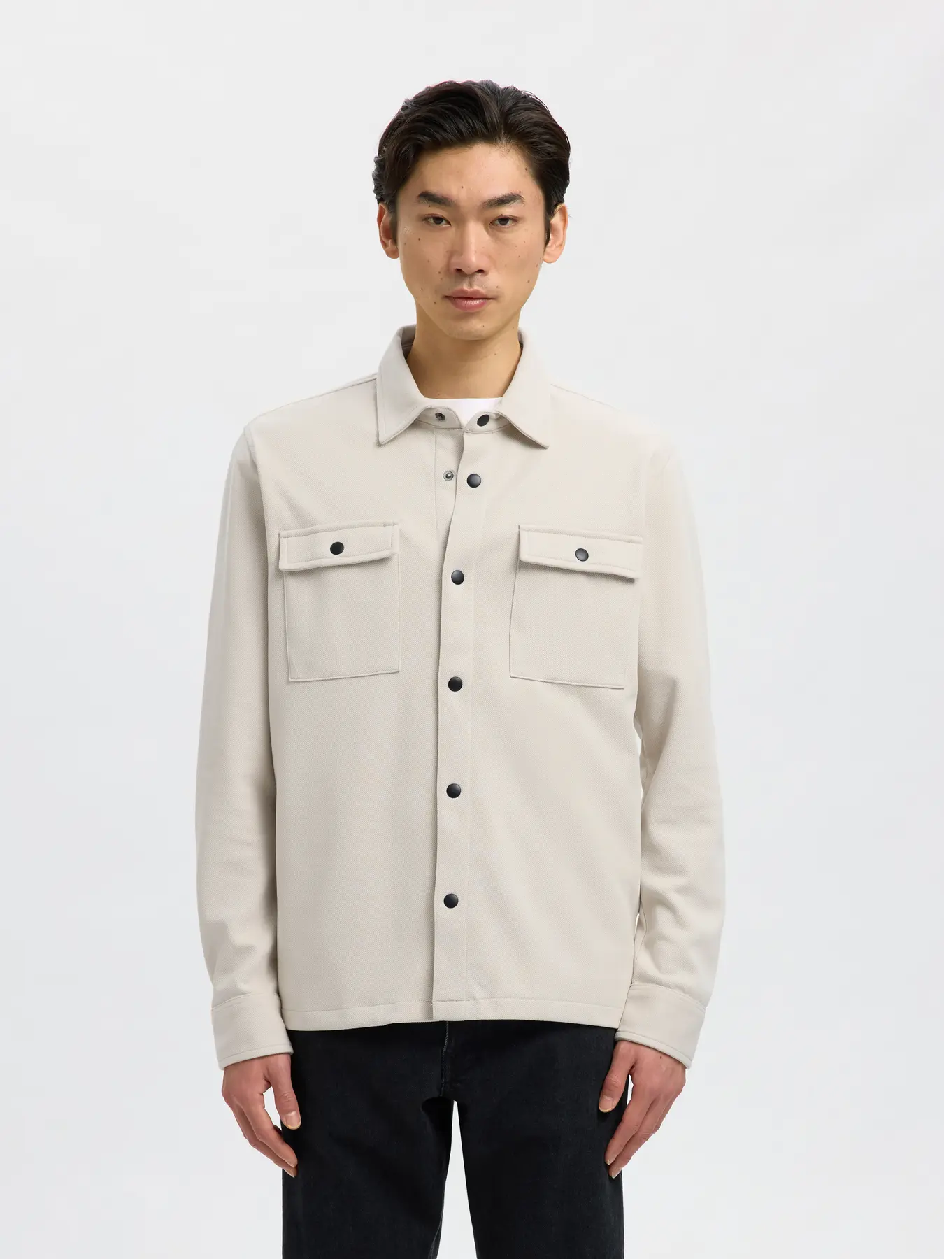 Selected Miesten Paitatakki Jackie Sweat Jacket Oatmeal