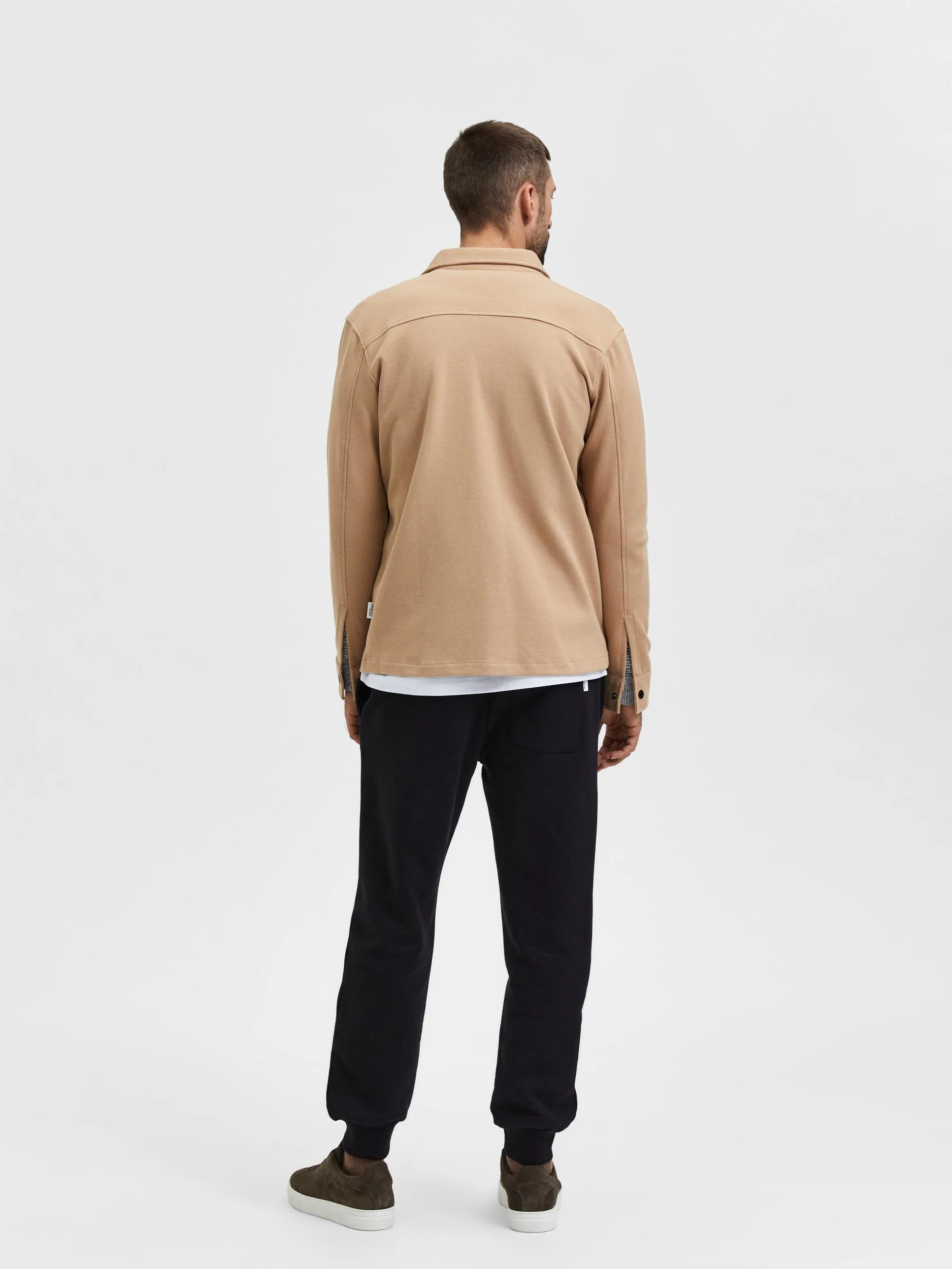 Selected Miesten Paitatakki Jackie Sweat Jacket Vaalea Beige - Image 3