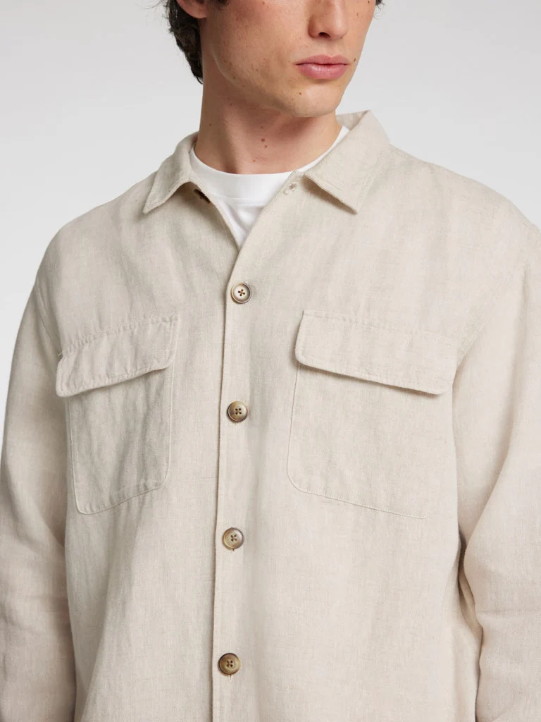 Selected miesten paitatakki, LEROY SUN OVERSHIRT Beige - Image 5