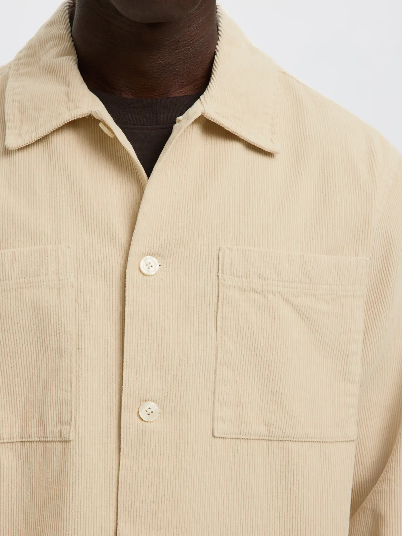 Selected miesten paitatakki, SLHREGTATE CORD OVERSHIRT Oatmeal - Image 4