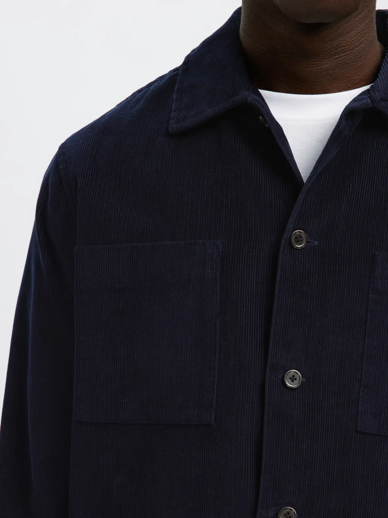 Selected miesten paitatakki, SLHREGTATE CORD OVERSHIRT Sky Captain - Image 4