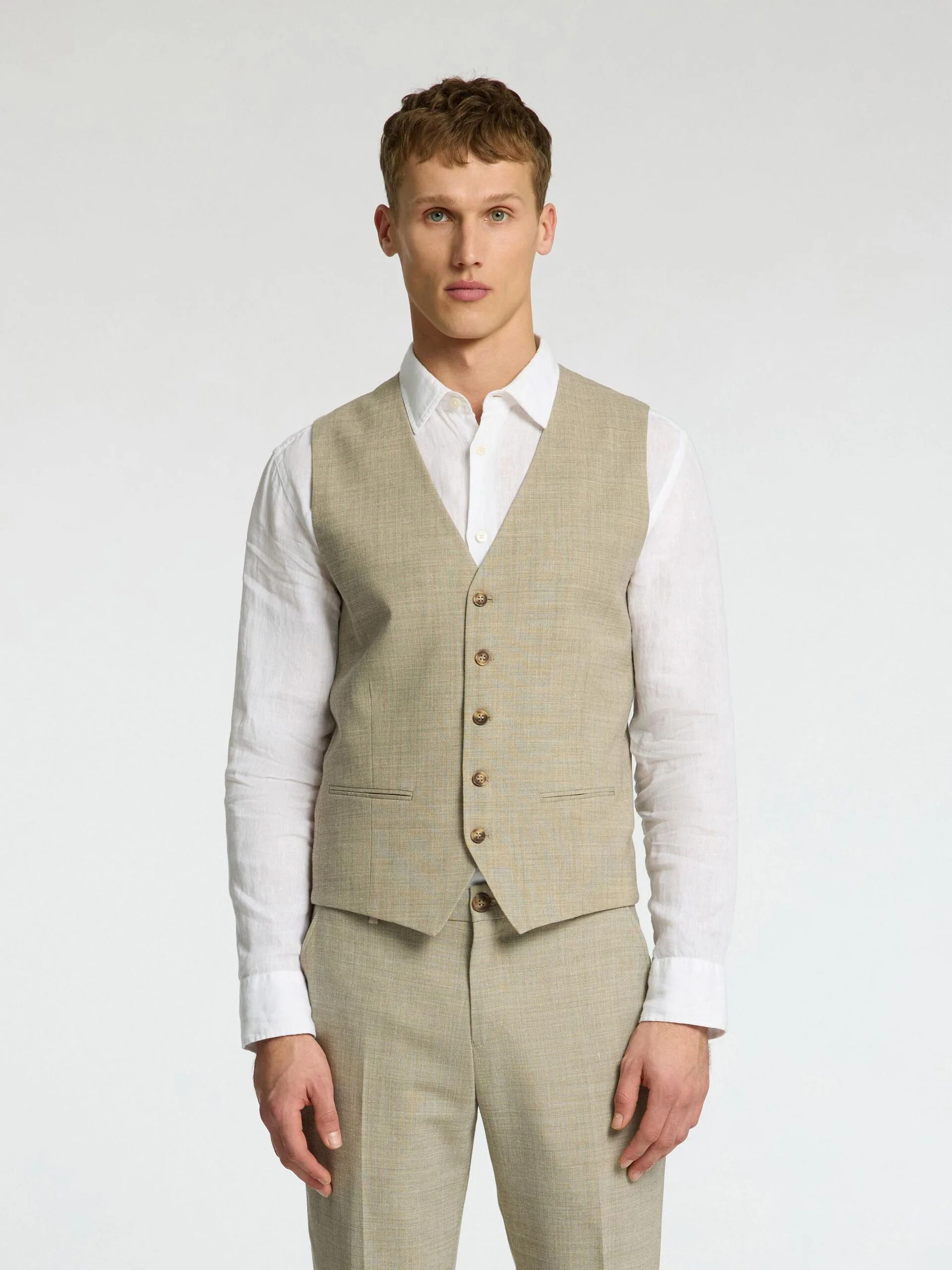 Selected miesten pukuliivi, SLIM OASIS VEST Beige