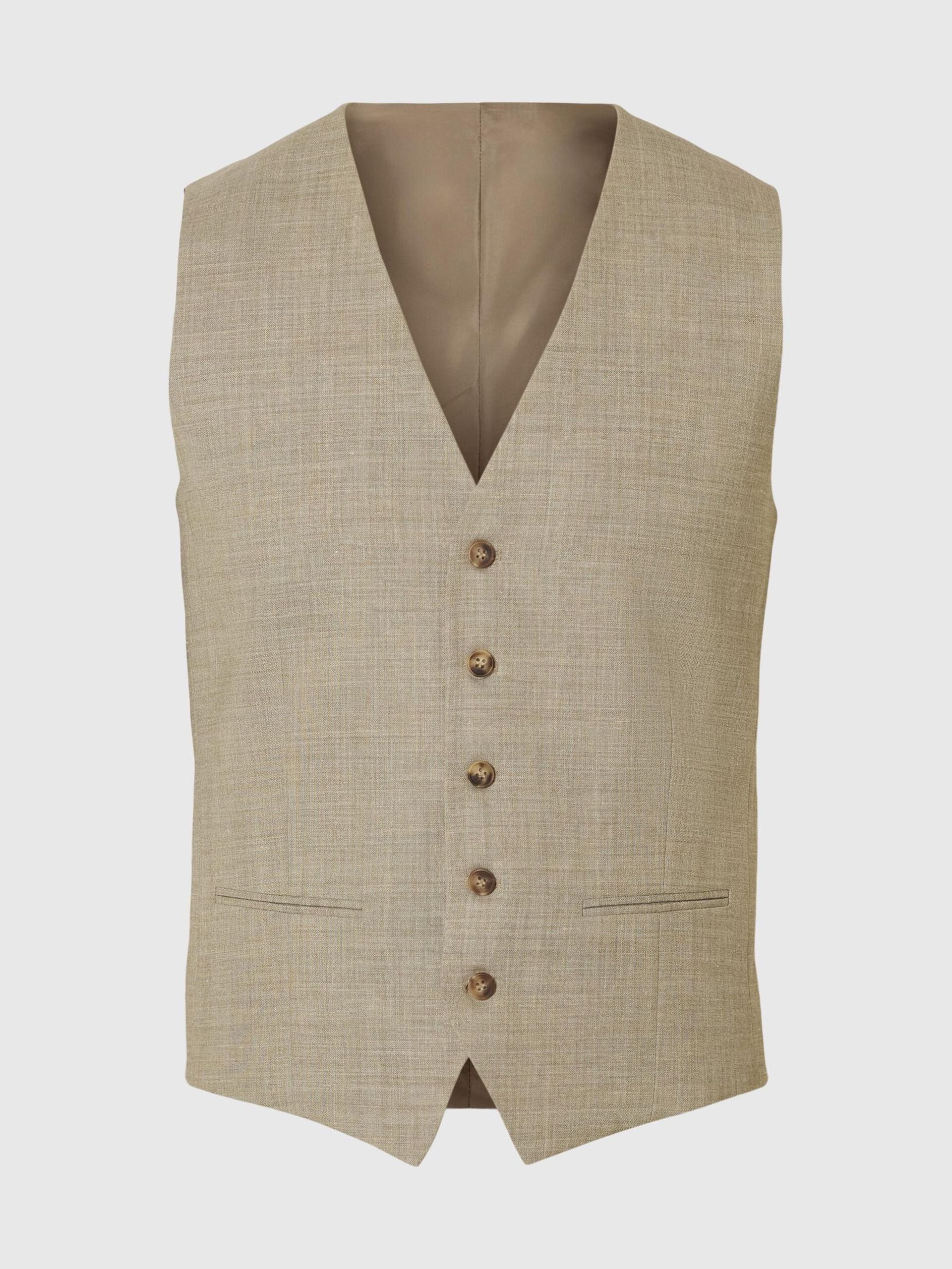 Selected miesten pukuliivi, SLIM OASIS VEST Beige - Image 3