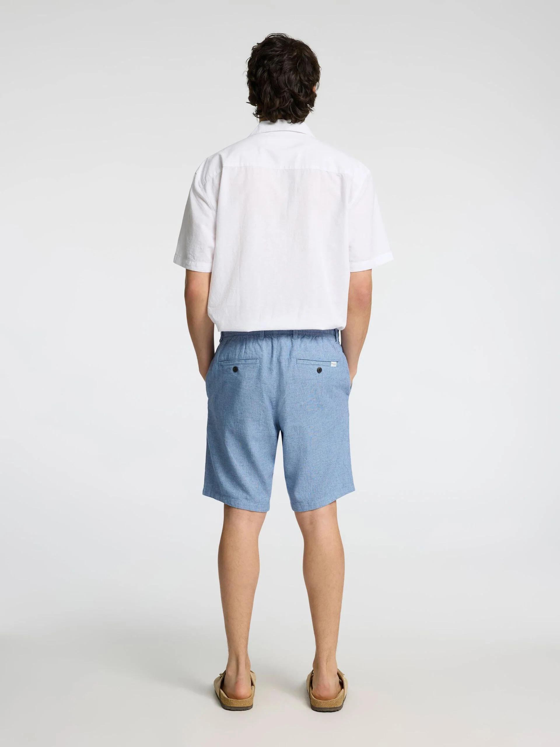 Selected miesten shortsit, COMFORT BRODY LINEN SHORTS Sininen - Image 2