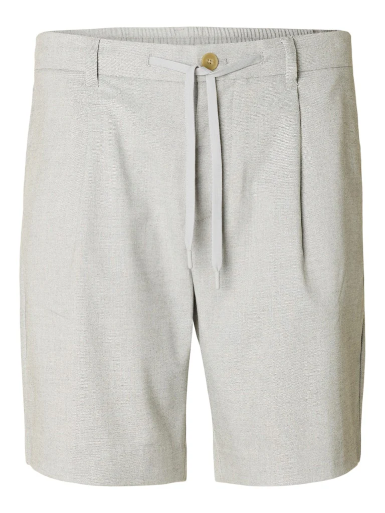 Selected miesten shortsit, REGULAR LEROY PLEAT SHORTS  Vaaleanharmaa - Image 3