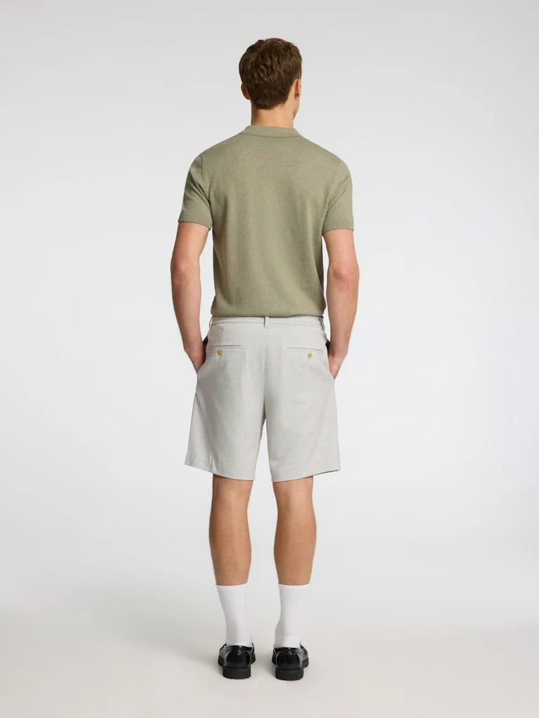 Selected miesten shortsit, REGULAR LEROY PLEAT SHORTS  Vaaleanharmaa - Image 4