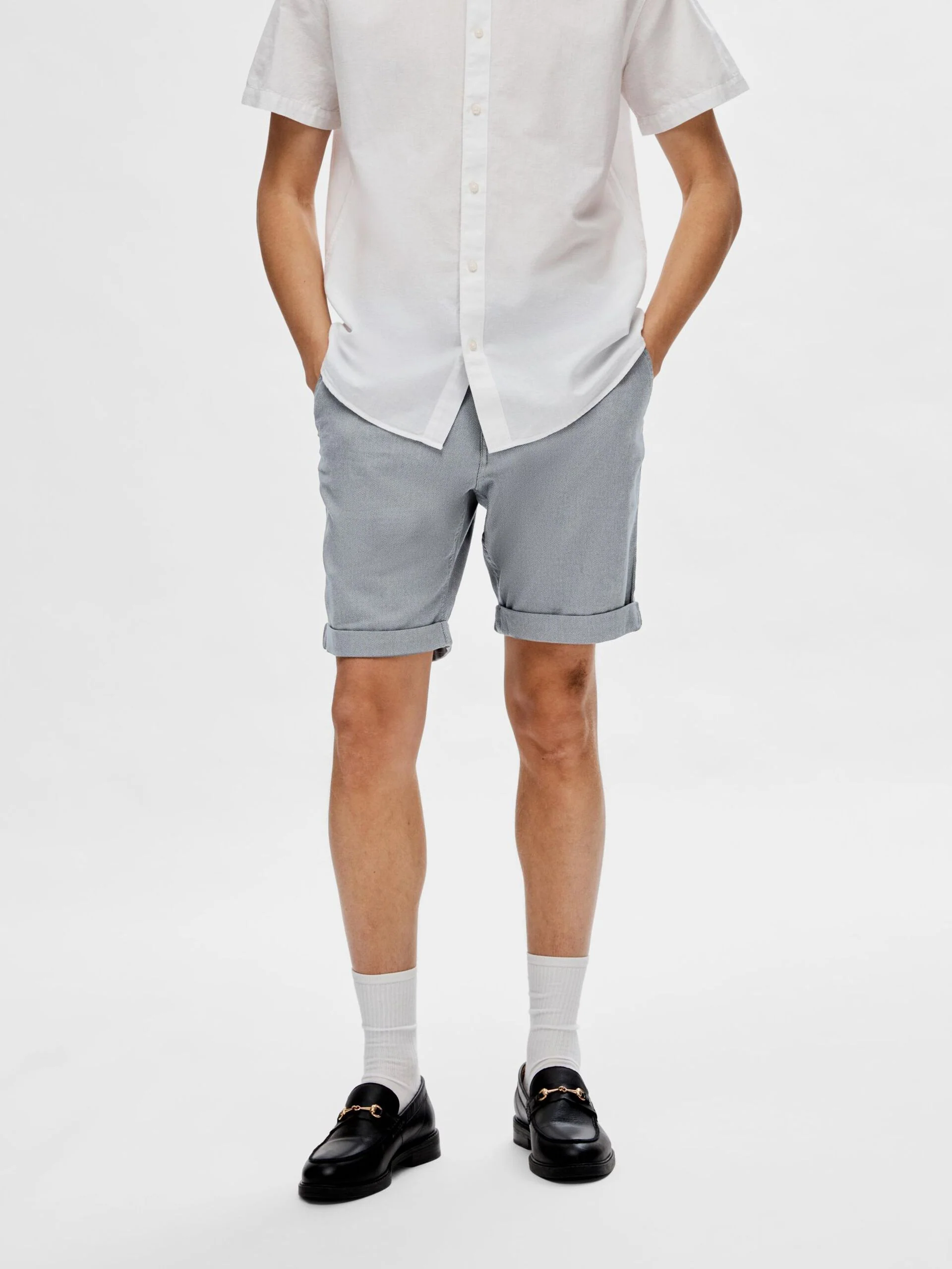 Selected Miesten Shortsit, SLIM LUTON FLEX SHORTS Sininen Kuosi