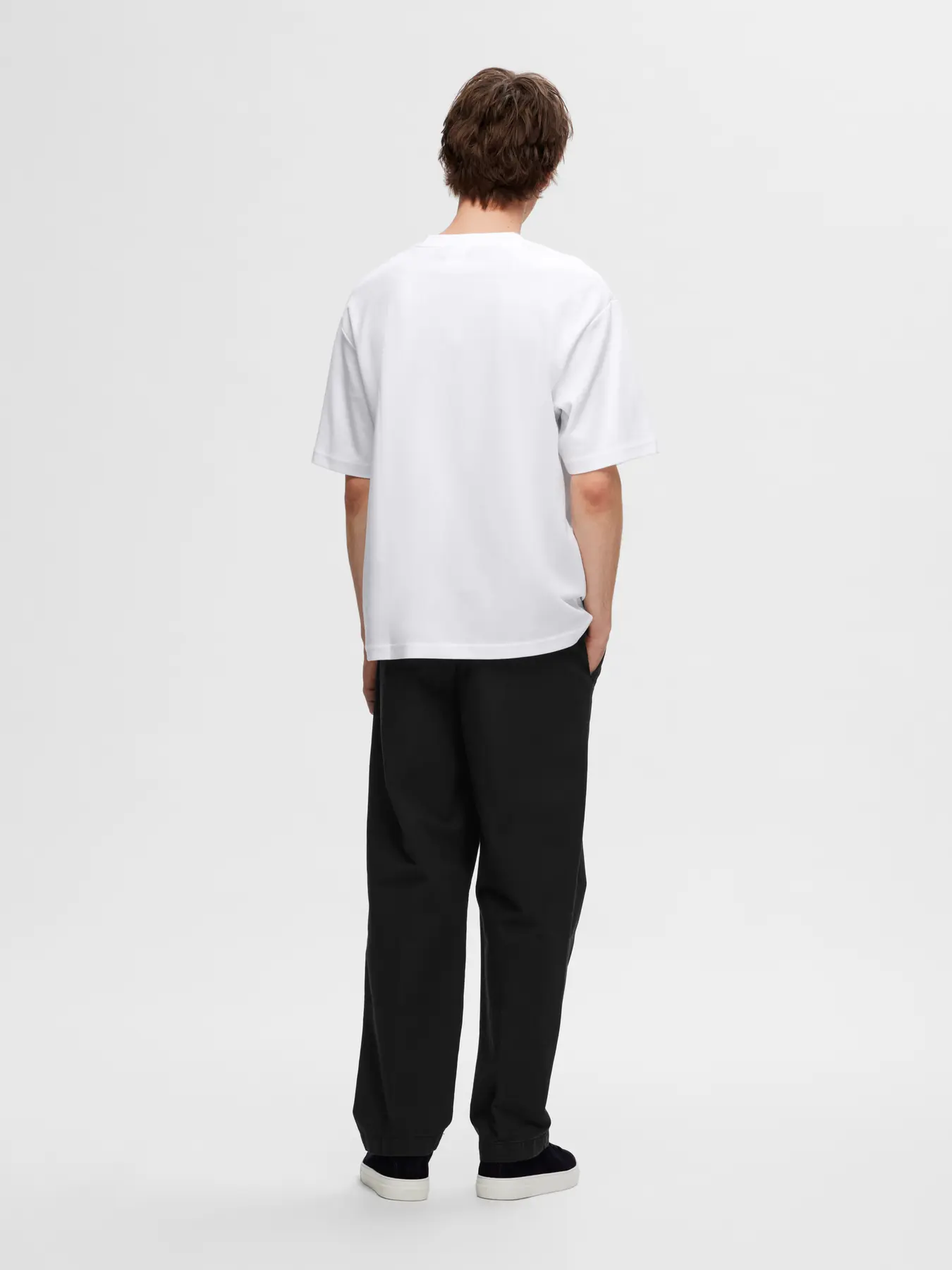 Selected miesten t-paita, LOOSE OSCAR SS O-NECK Bright White - Image 2