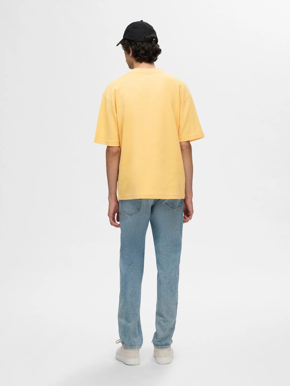 Selected miesten t-paita, LOOSE OSCAR SS O-NECK Keltainen - Image 2
