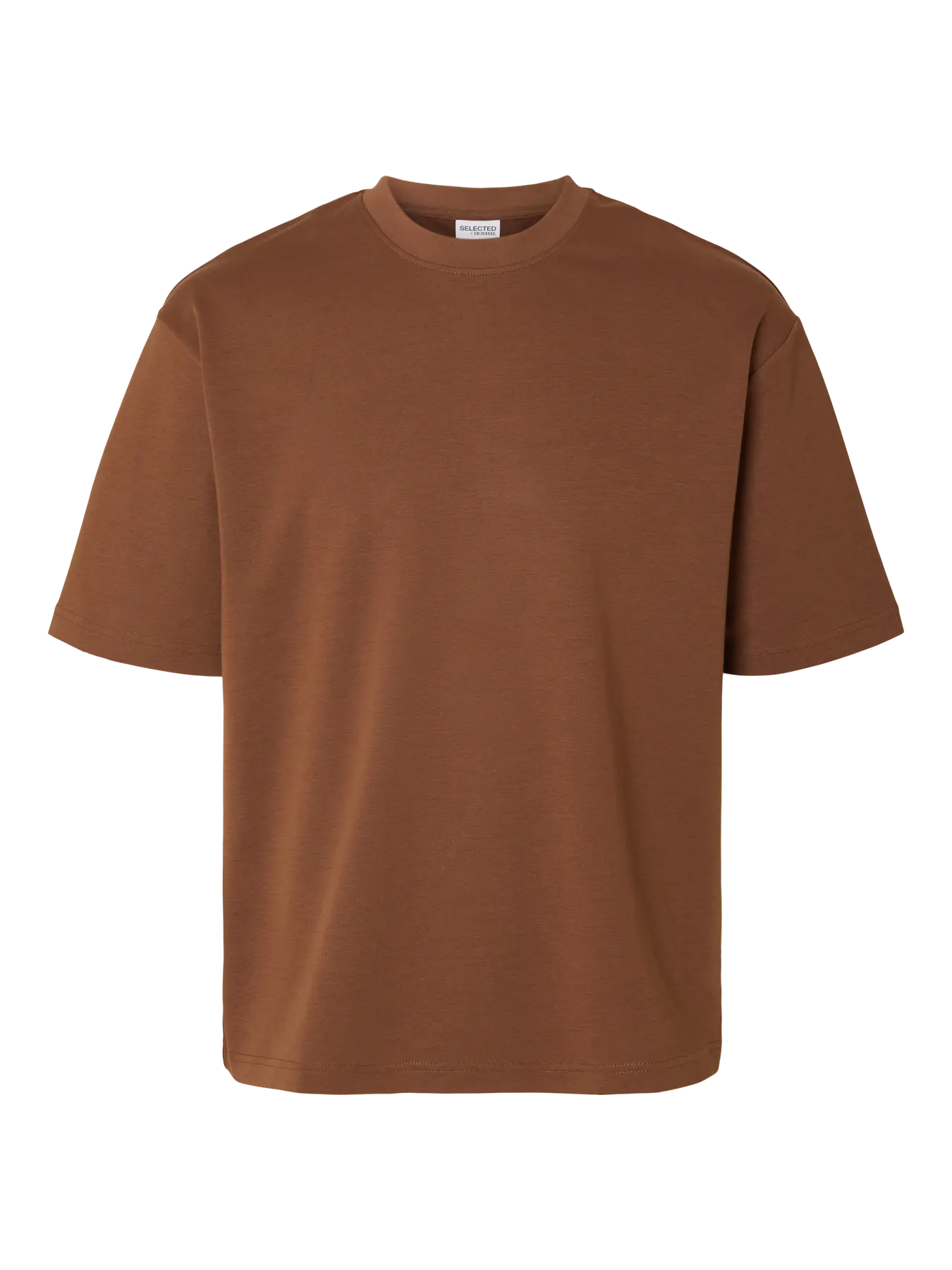 Selected miesten t-paita, LOOSE OSCAR SS O-NECK Soft Silt - Image 3