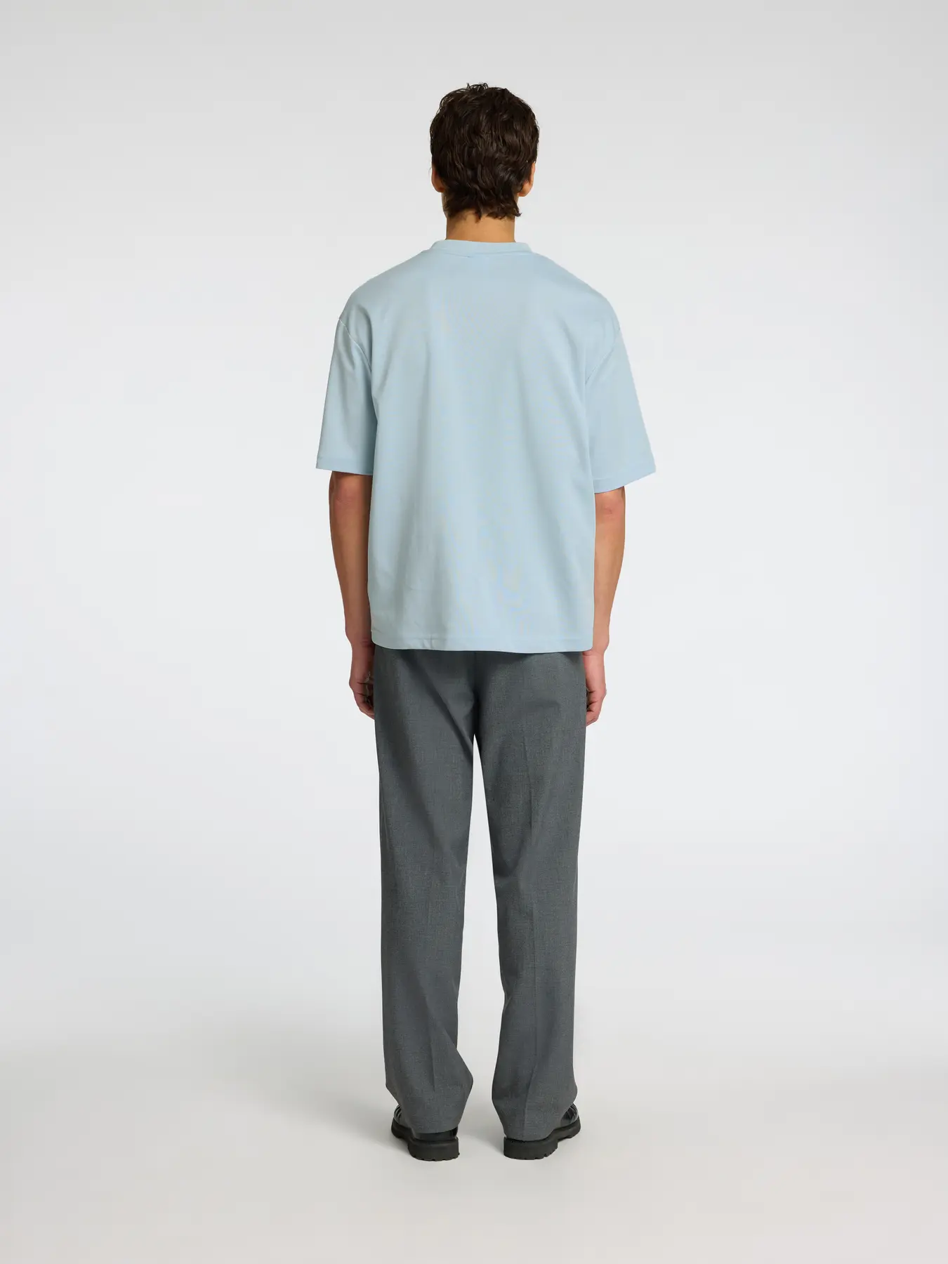 Selected miesten t-paita, LOOSE OSCAR SS O-NECK Vaaleansininen - Image 2