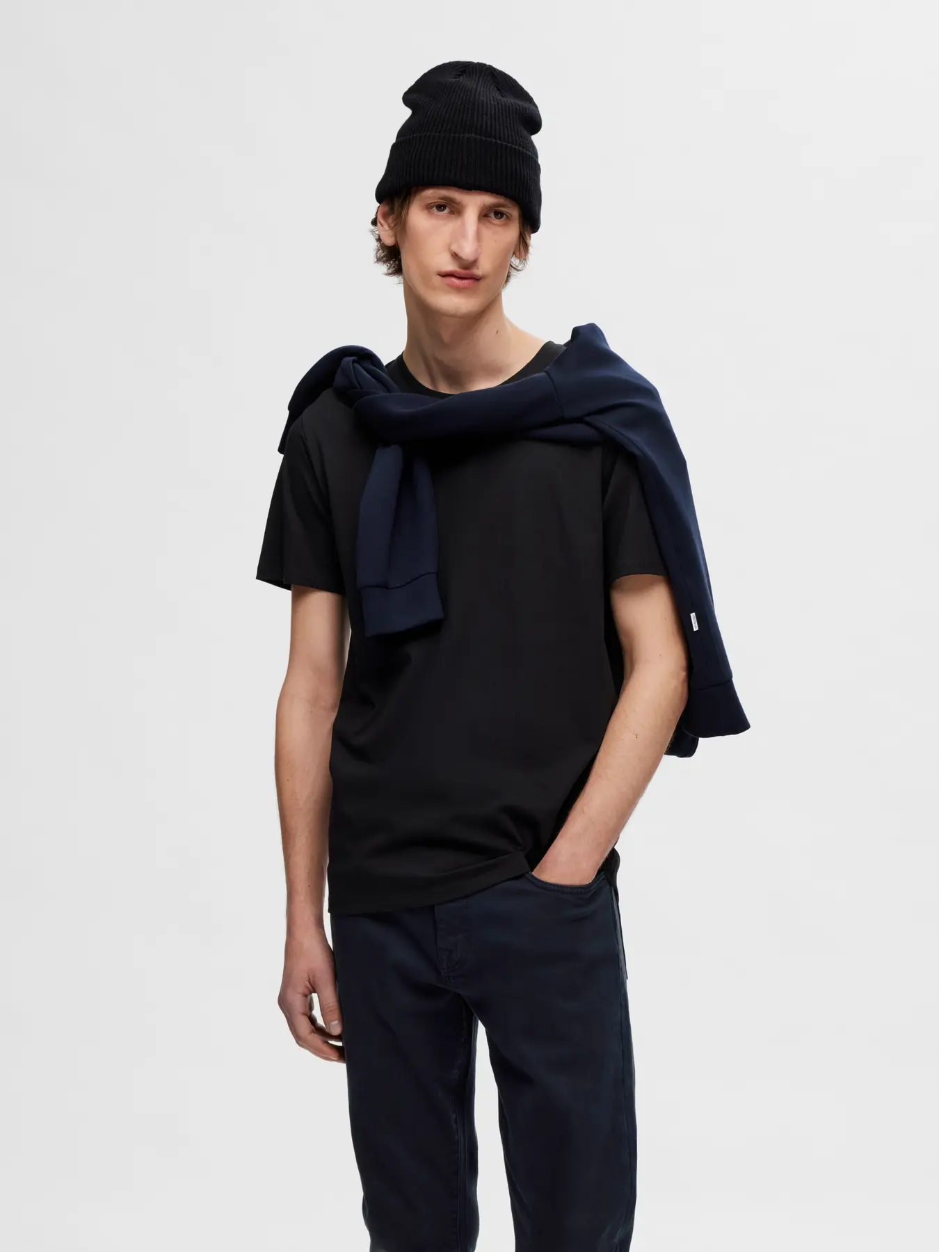Selected miesten t-paita, ROLAND SS O-NECK Black
