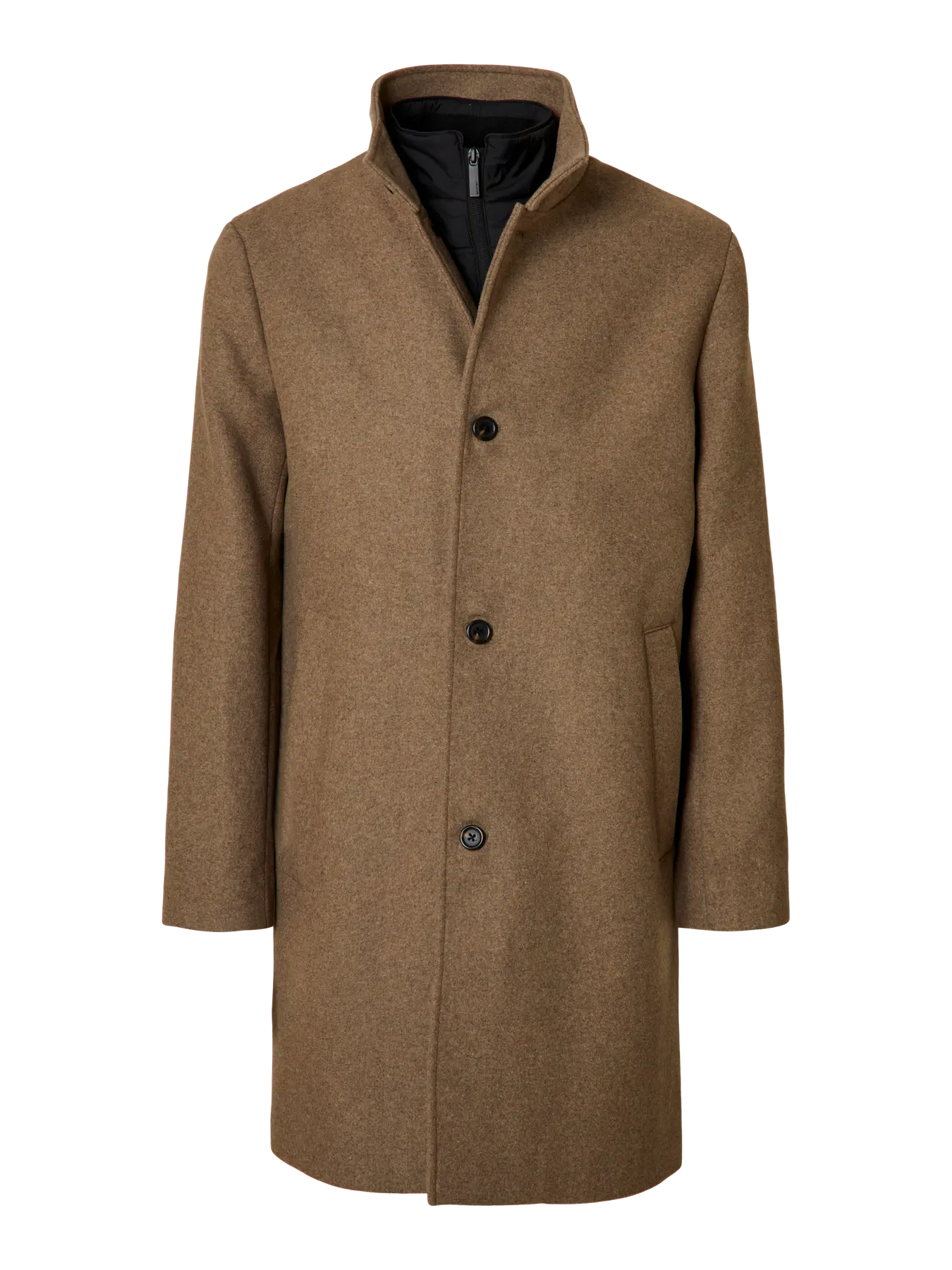 Selected miesten villakangastakki SLHRAINAR Wool Blend Coat, Fallen Rock - Image 3