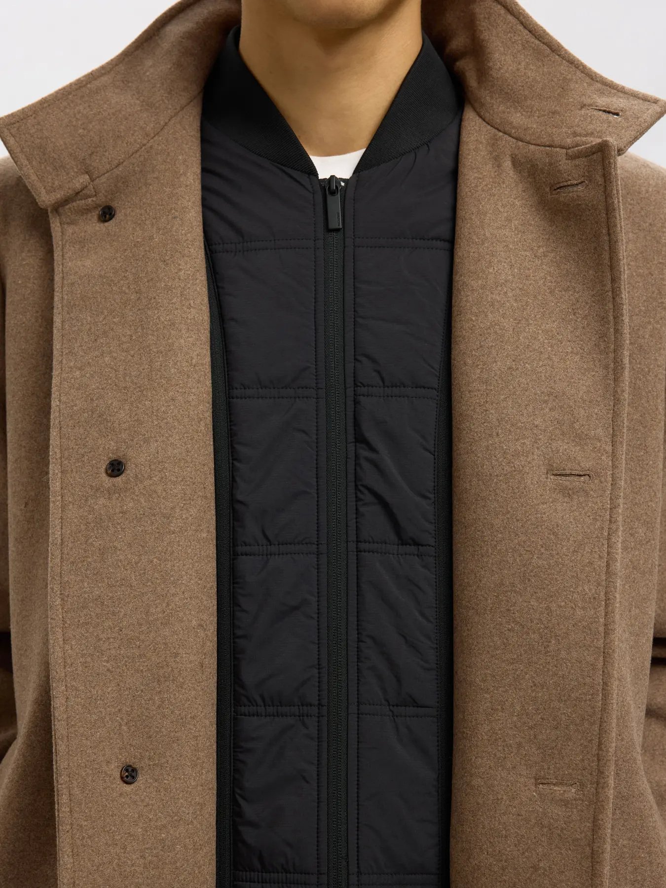 Selected miesten villakangastakki SLHRAINAR Wool Blend Coat, Fallen Rock - Image 4