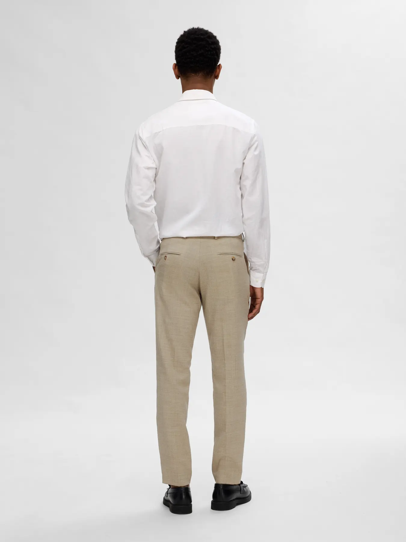 Selected pellavahousut, OASIS LINEN TROUSER Sand - Image 3