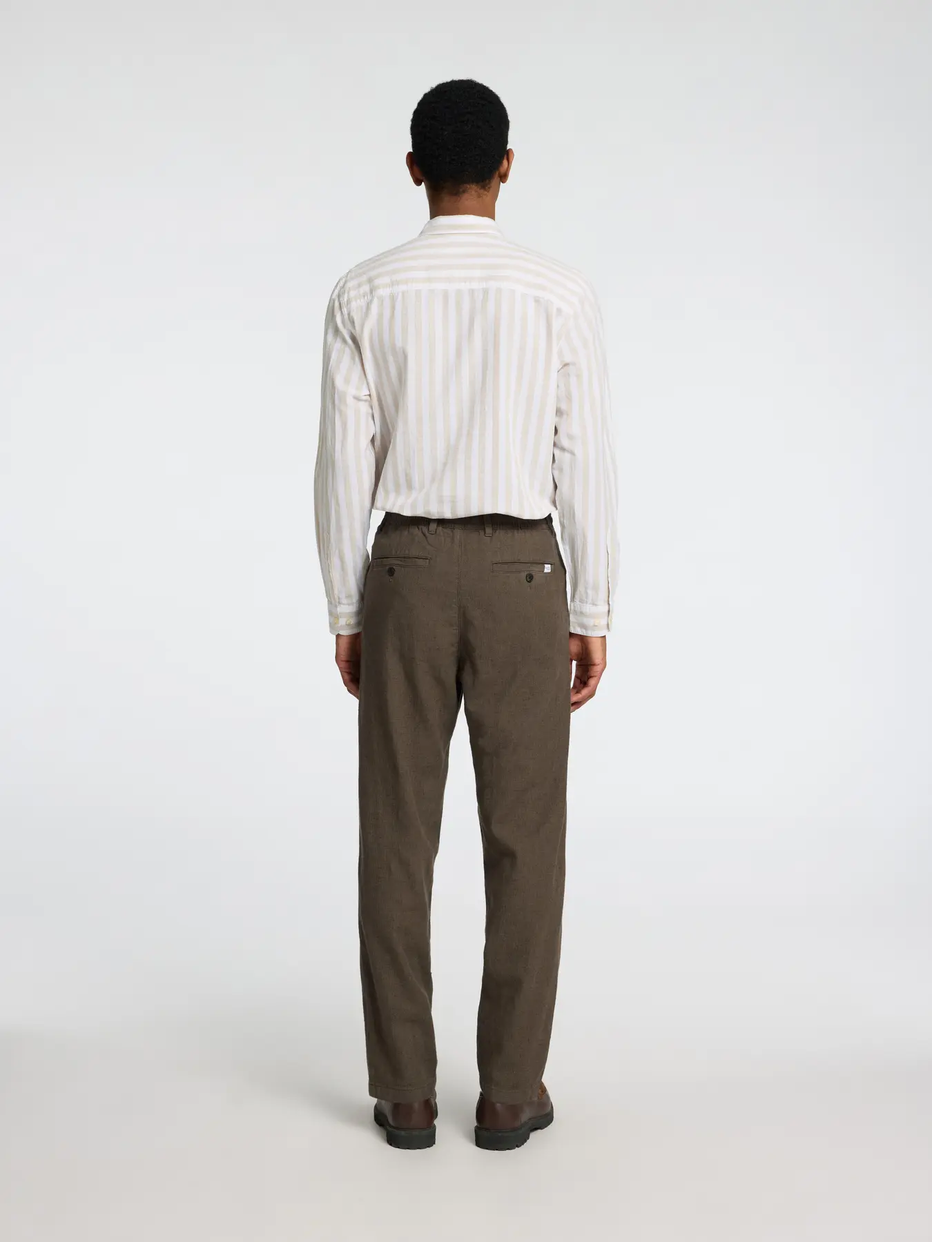 Selected pellavahousut, SLIM TAPE BRODY LINEN PANT Forest Night Mixed W. Kal - Image 2