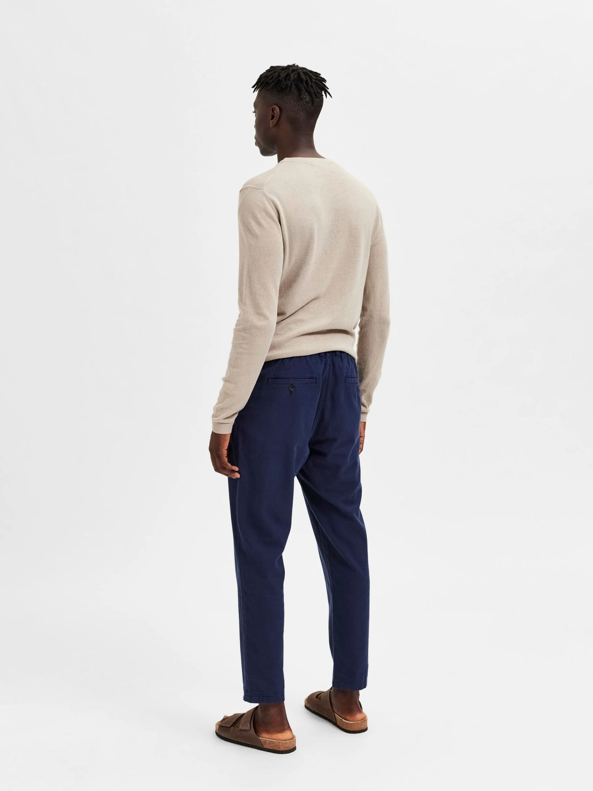 Selected pellavahousut, SLIM TAPE BRODY LINEN PANT Tummansininen - Image 2