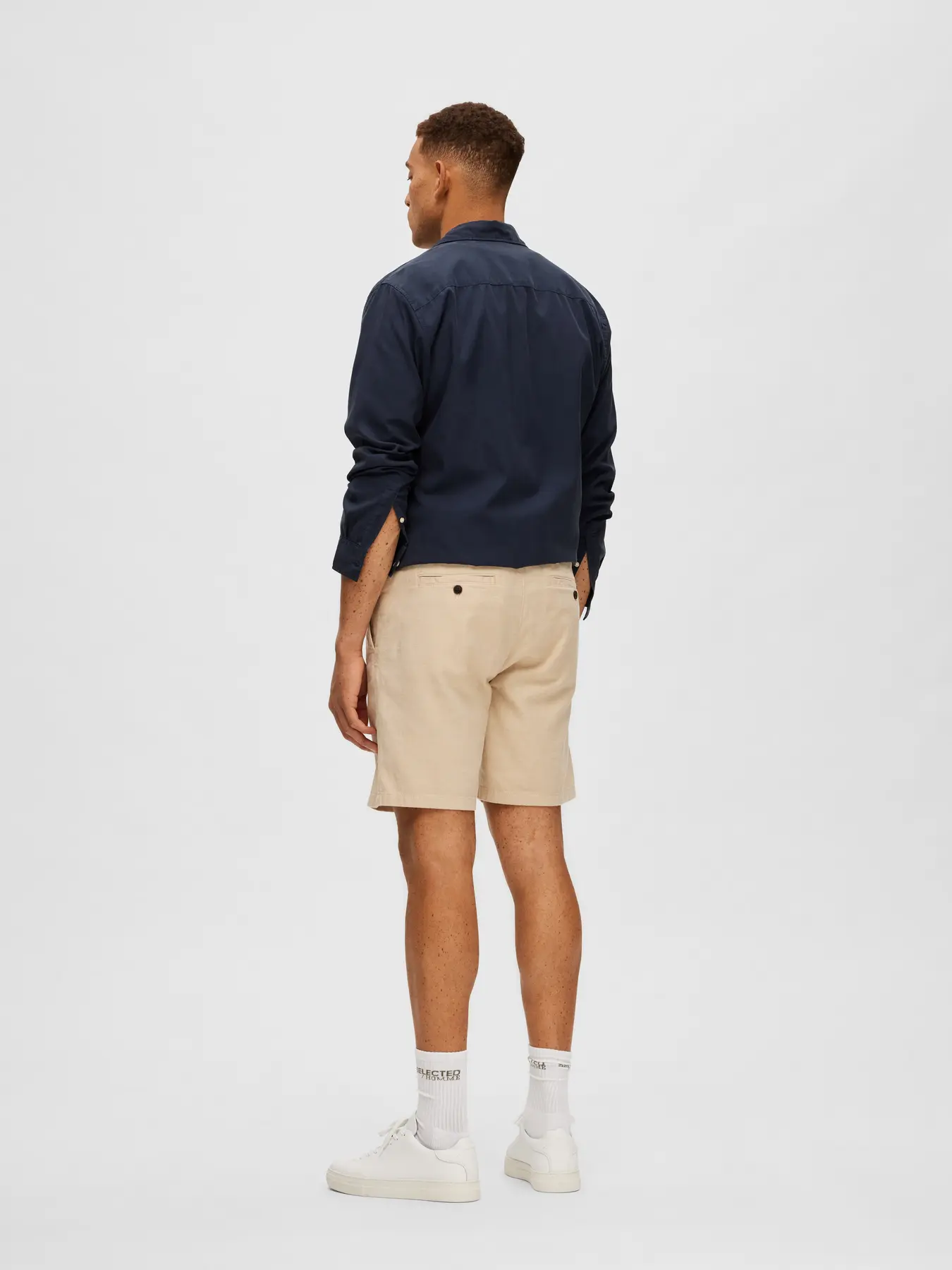 Selected shortsit, COMFORT BRODY LINEN SHORTS Incense Mixed W. Oatmeal - Image 2