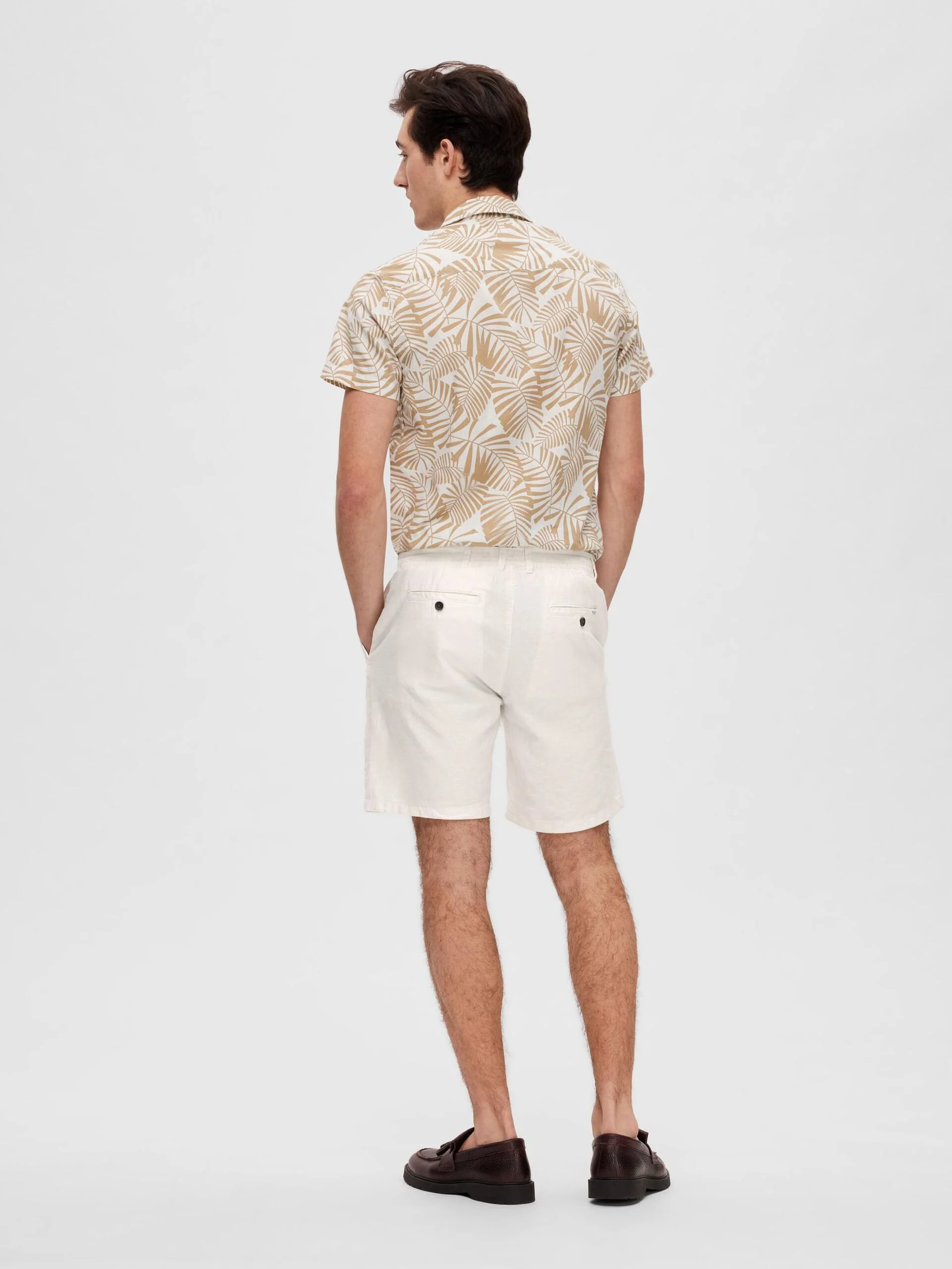 Selected shortsit, COMFORT BRODY LINEN SHORTS Luonnonvalkoinen - Image 2