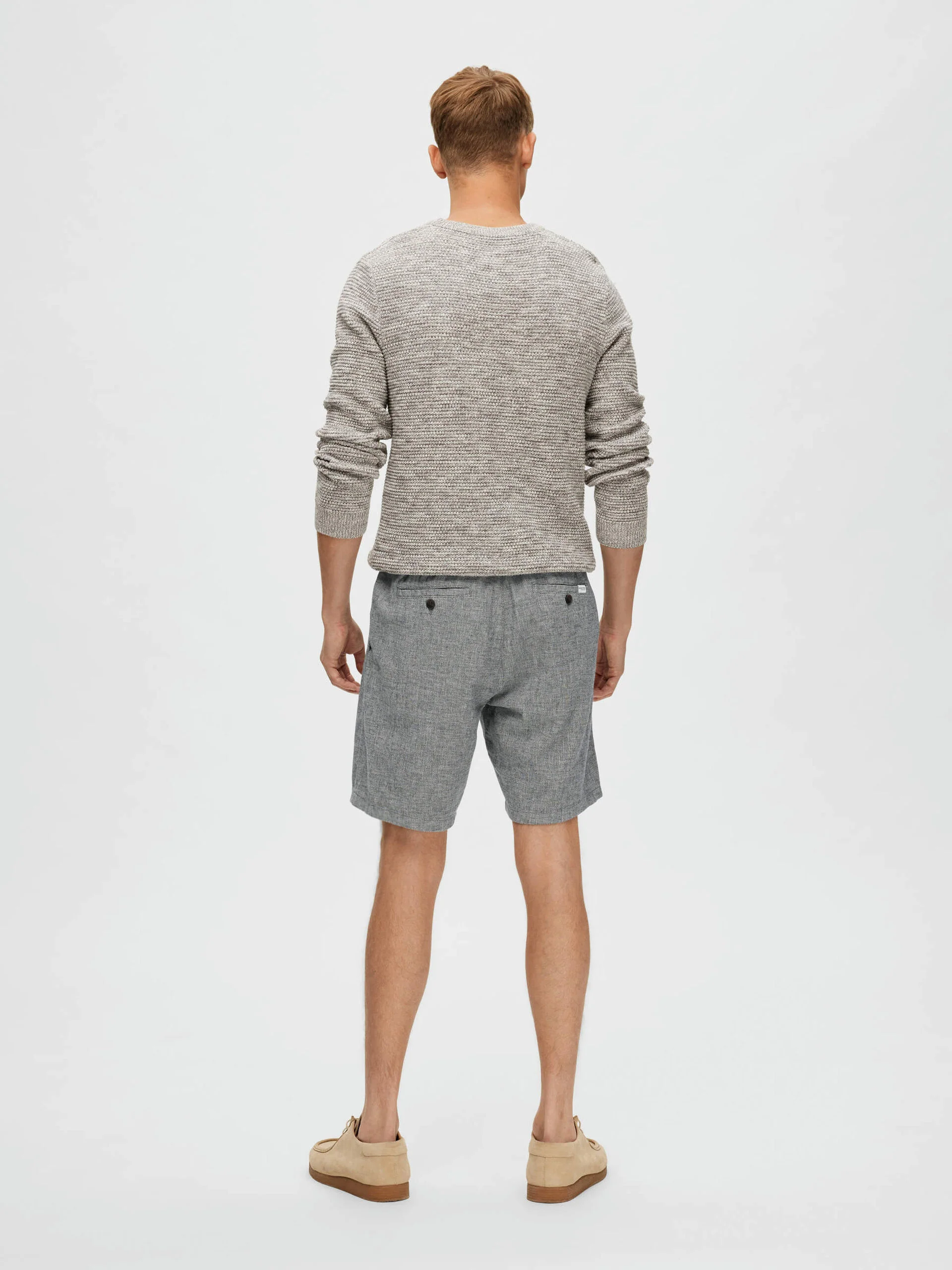 Selected shortsit, COMFORT BRODY LINEN SHORTS Sininen Kuosi - Image 2