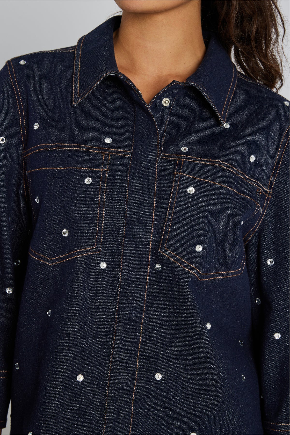 Philosophy Blues Original naisten farkkupaita Shine Denim Shirt, tummansininen - Image 3