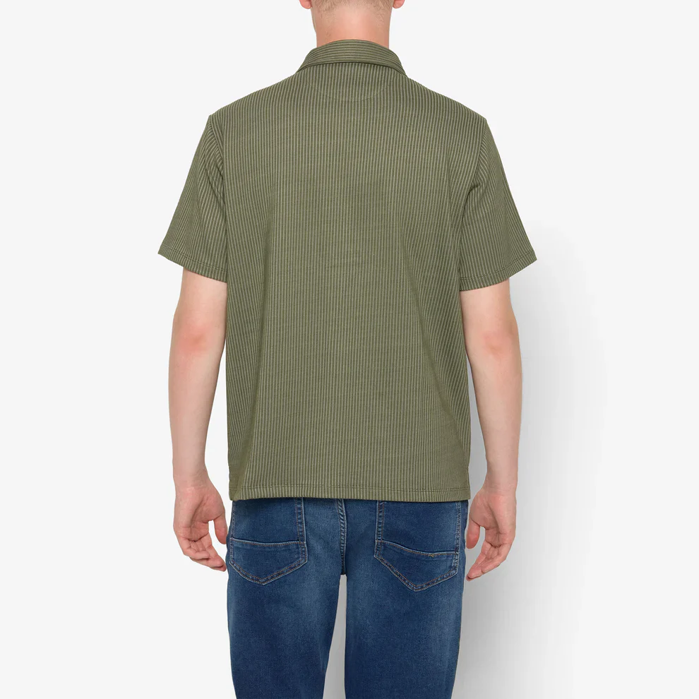 Signal miesten kauluspaita, WILLY SI SHIRT Raidallinen Vihreä - Image 2