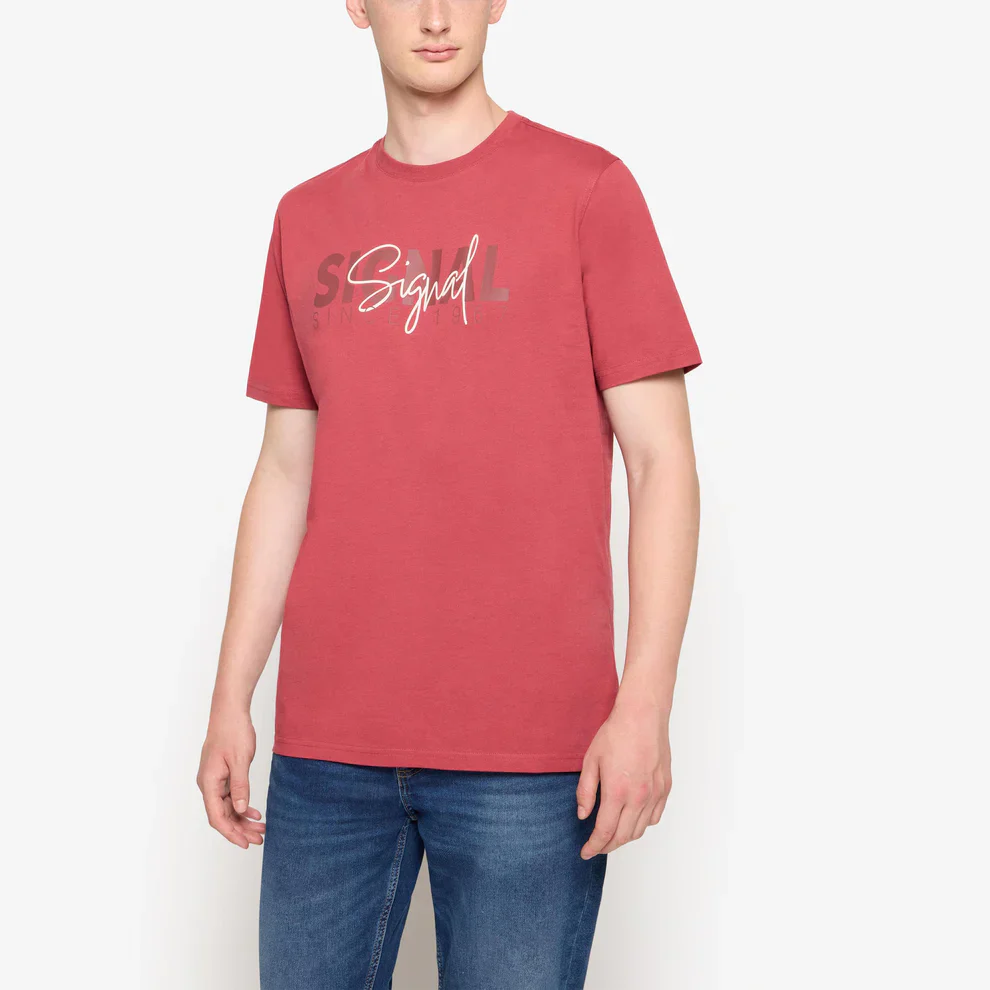 Signal miesten t-paita, OWEN PRINT TEE Punainen - Image 2
