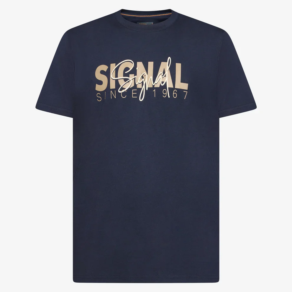 Signal miesten t-paita, OWEN PRINT TEE Tummansininen