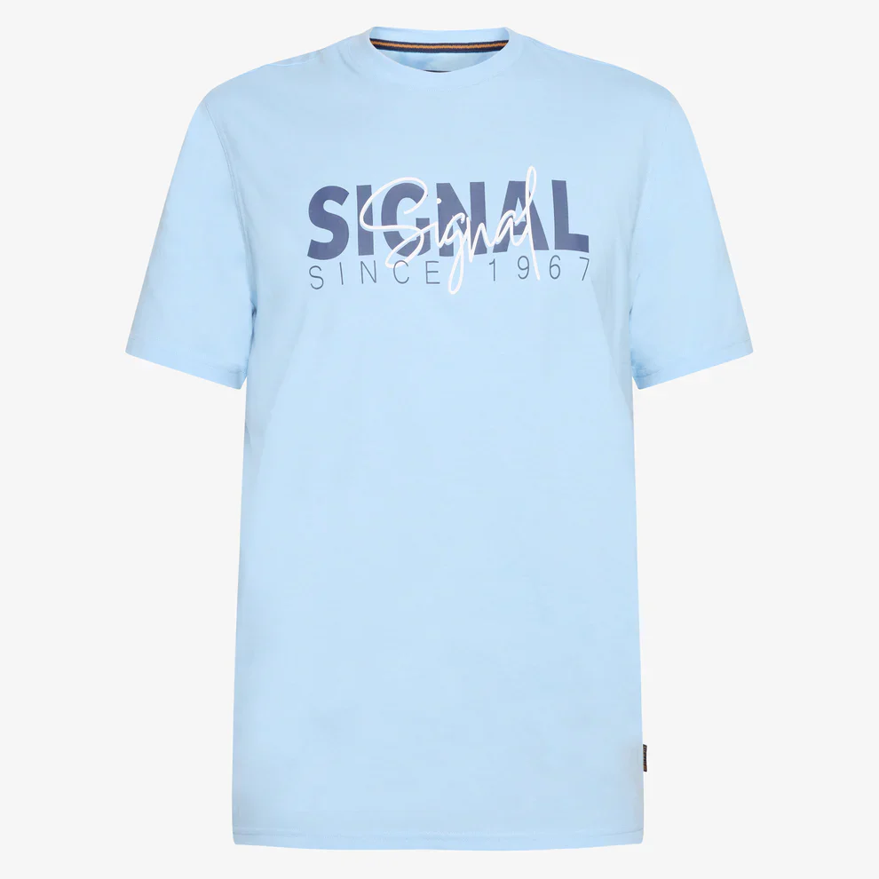 Signal miesten t-paita, OWEN PRINT TEE Vaaleansininen