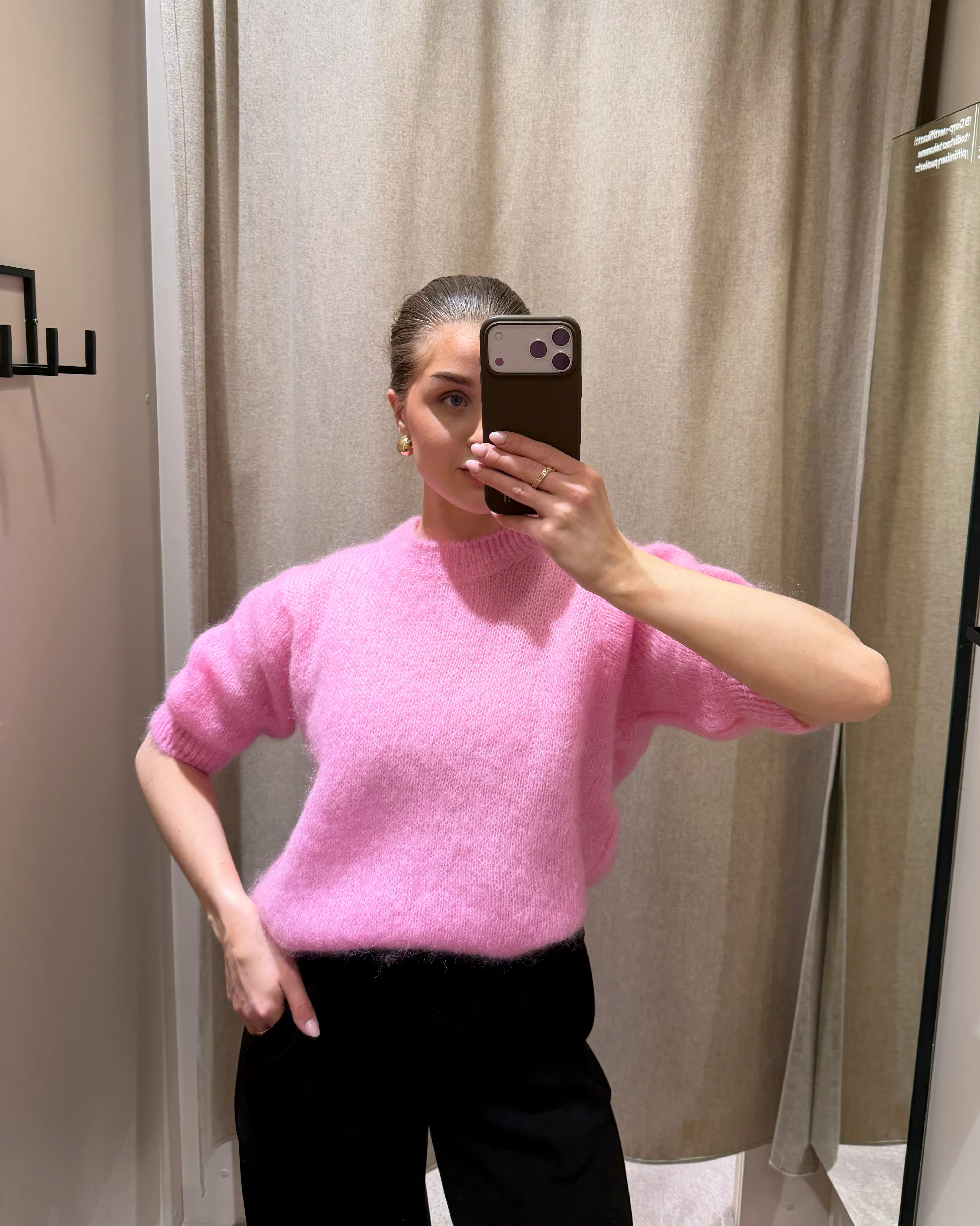 Sinnuu naisten neulepusero Bloom Mohairneule SS, pinkki - Image 2