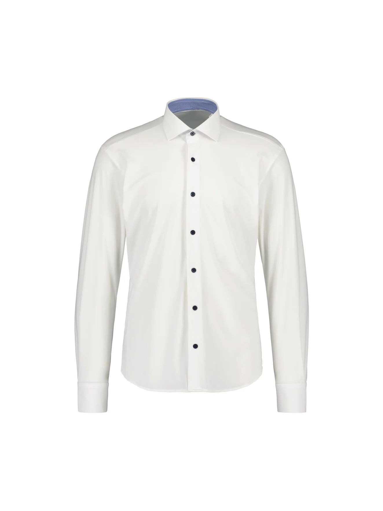 Sinnuu Miesten Kauluspaita, Contrast, Technical Performance Shirt LS, Valkoinen