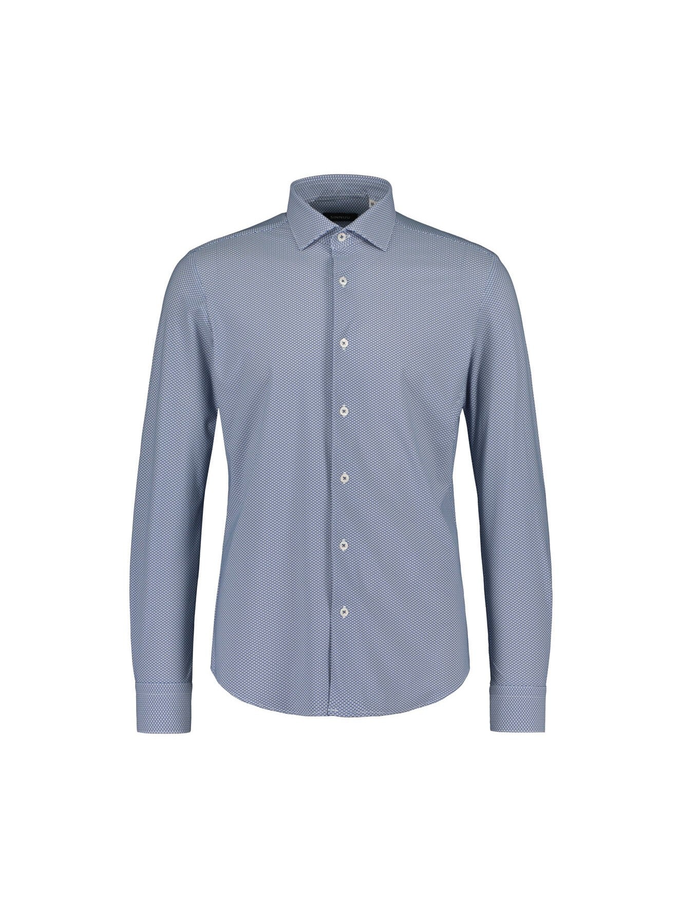 Sinnuu Miesten Kauluspaita, Technical Performance Shirt LS, Sininen Kuosi