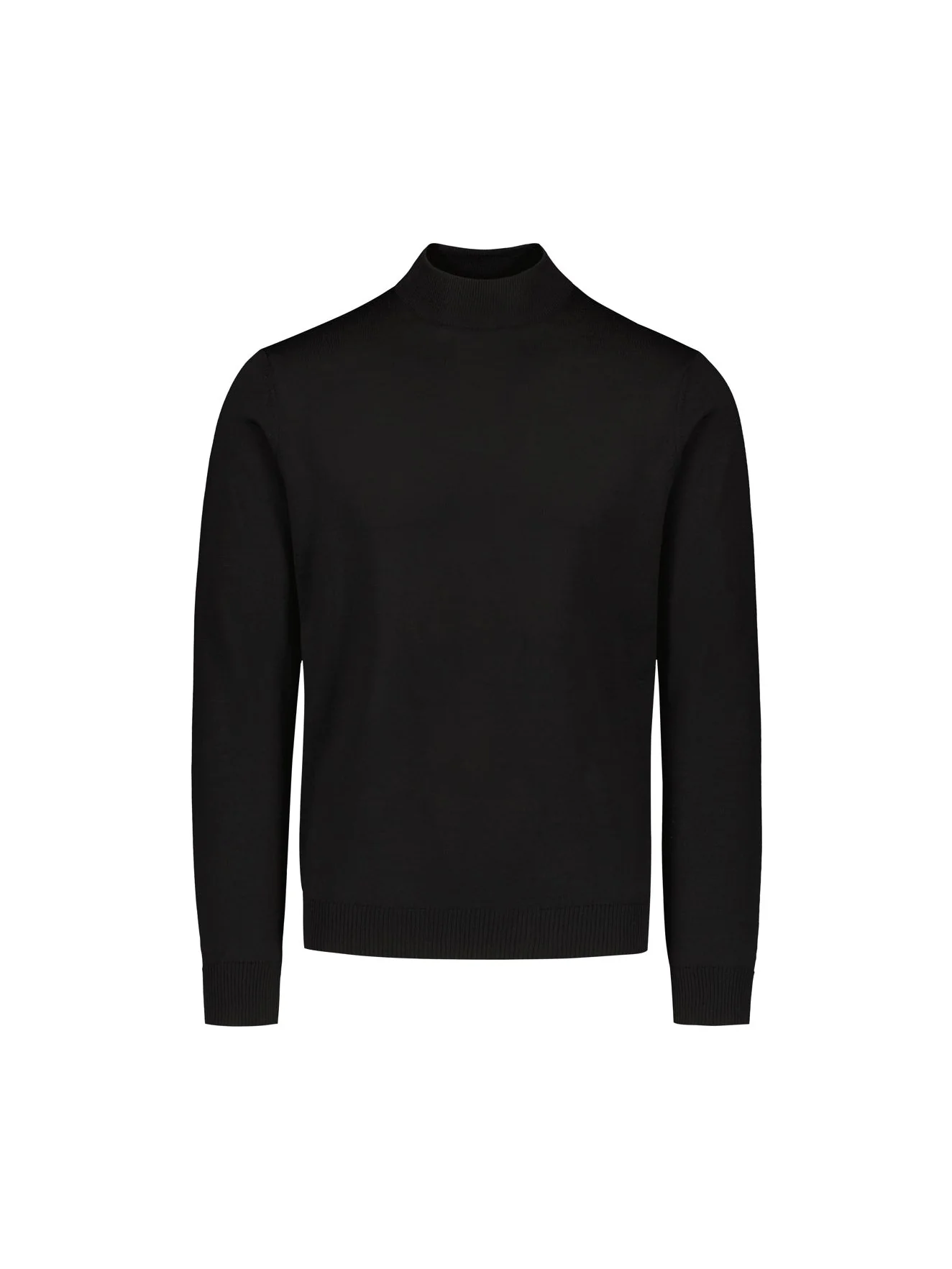 Sinnuu Miesten Neulepaita Turtle Neck Merino Musta