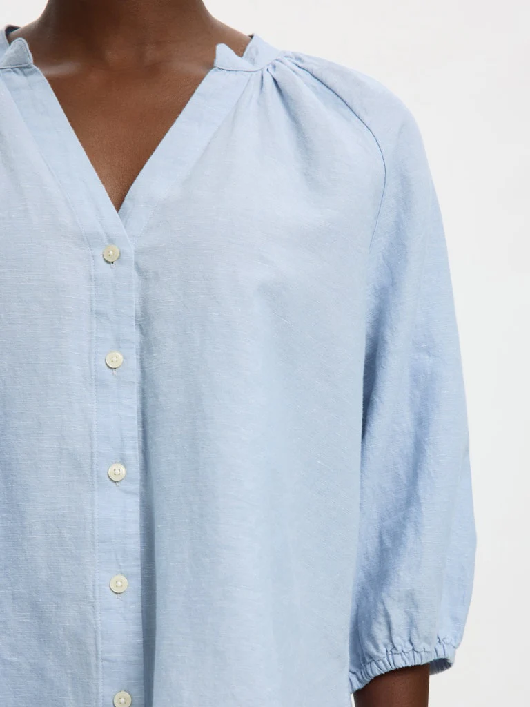 Selected Femme naisten pusero SLFCleo-Alberta Linen Blend Shirt, vaaleansininen - Image 3