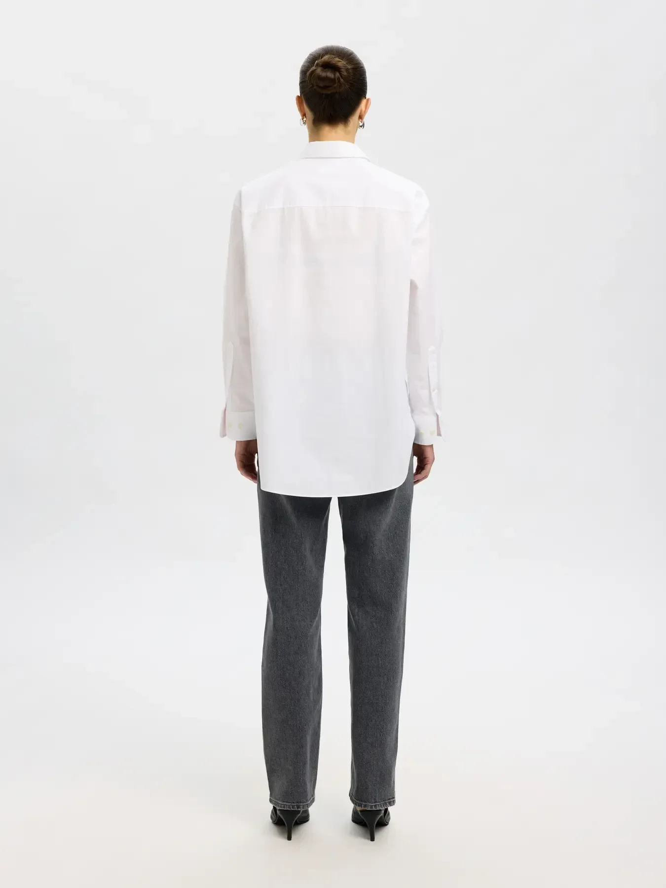 Selected Femme naisten paitapusero SLFESTER LS OVERSIZE SHIRT NOOS, valkoinen - Image 2
