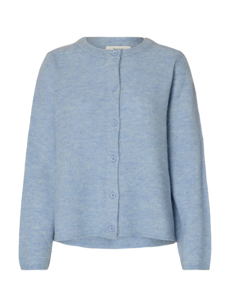 Selected Femme naisten neuletakki SLFLULU NEW LS KNIT CARDIGAN, Cashmere Blue Melange - Image 2