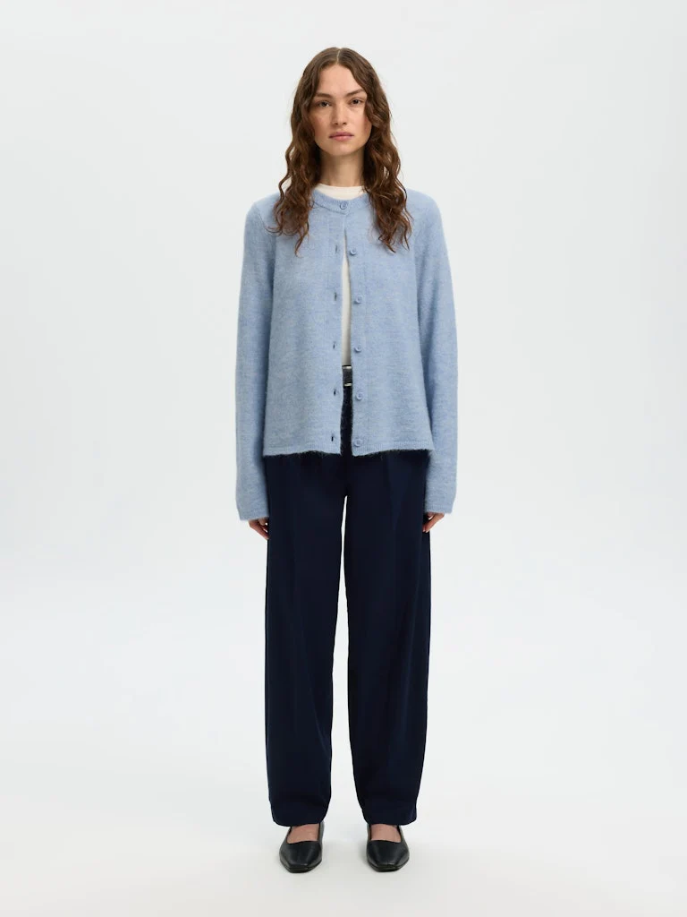 Selected Femme naisten neuletakki SLFLULU NEW LS KNIT CARDIGAN, Cashmere Blue Melange - Image 5