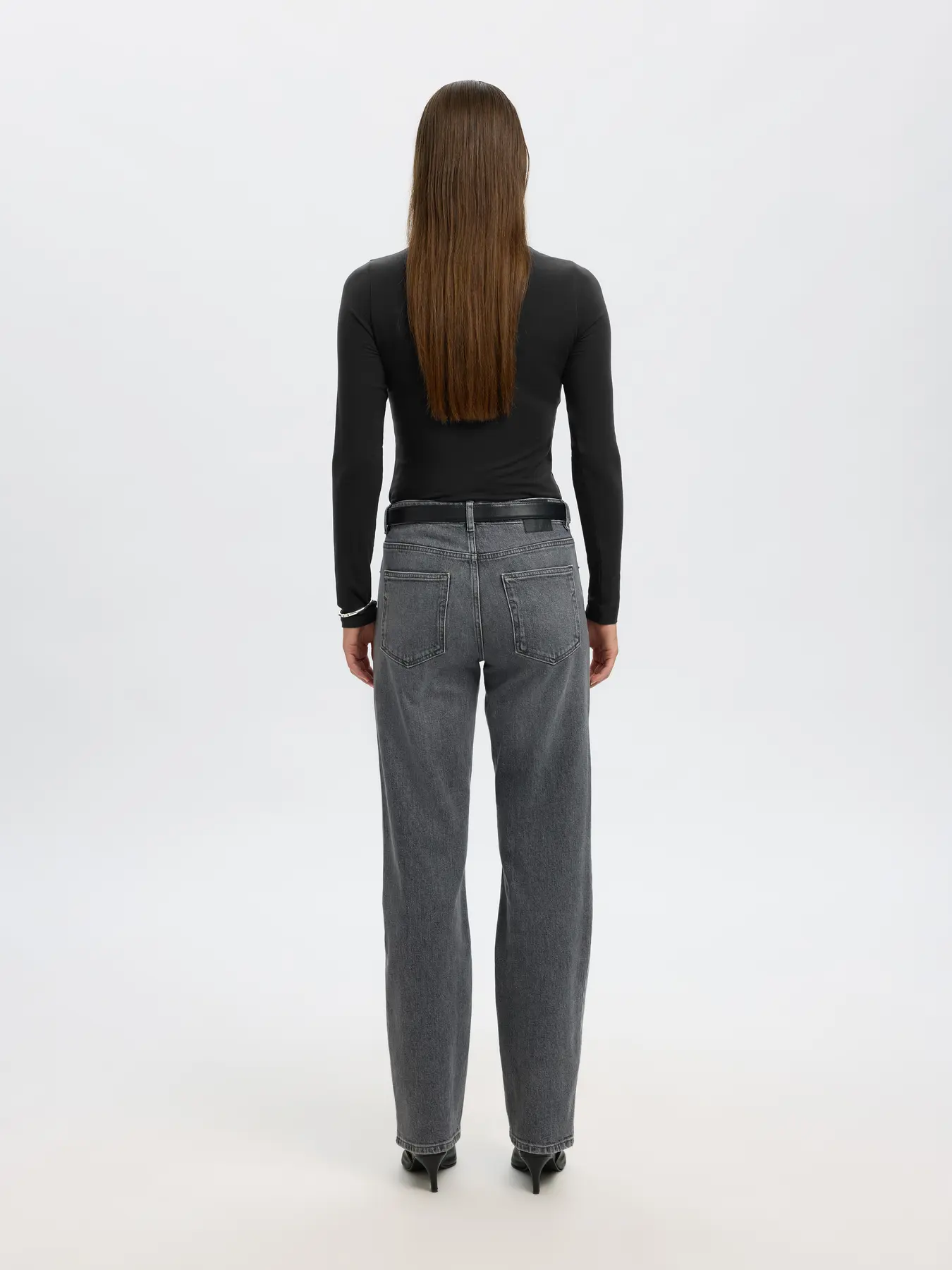 Selected Femme naisten paita SLFMANJA LS O-NECK NOOS, musta - Image 2