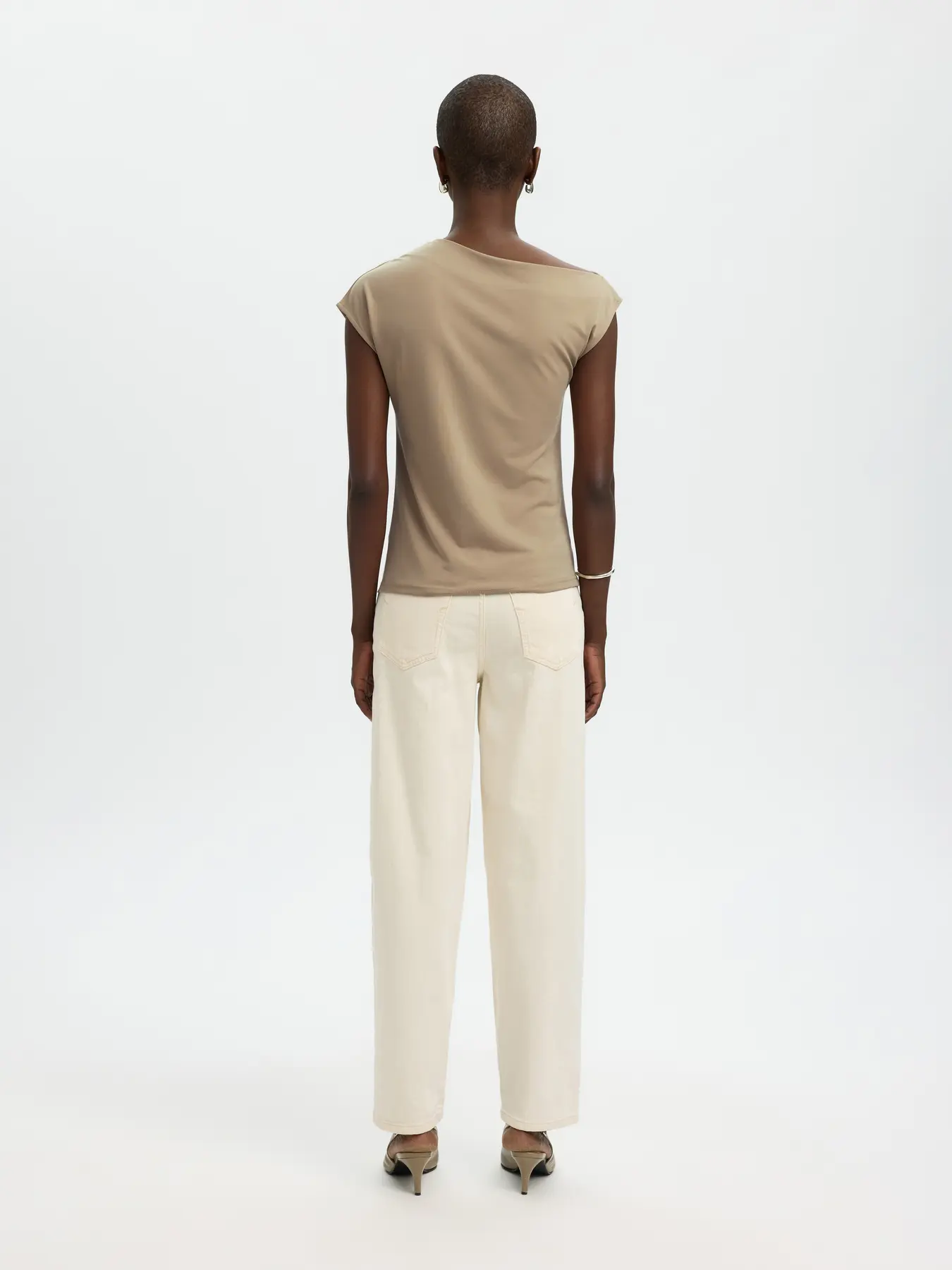 Selected Femme naisten toppi SLFMOLLY SS Top, Weathered Teak - Image 2