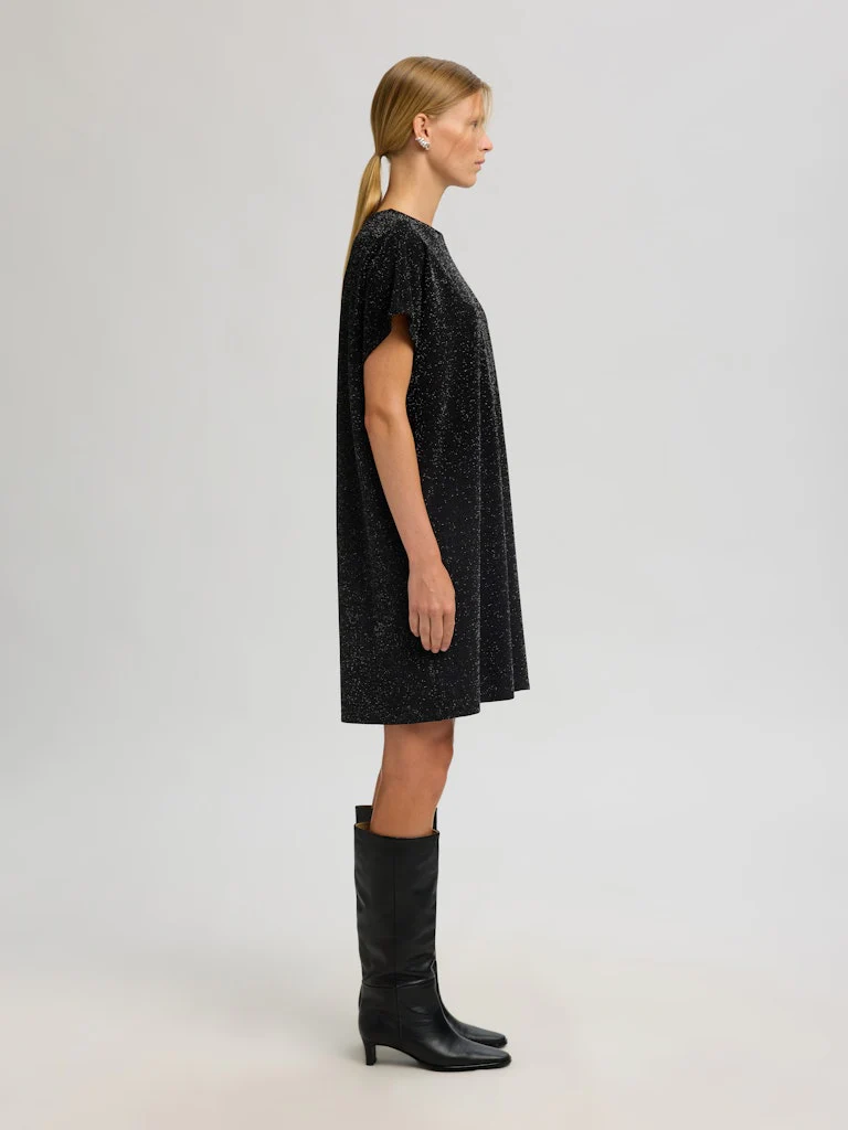Selected Femme Naisten juhlamekko Oversized Sandra SS, Black/Silver - Image 6