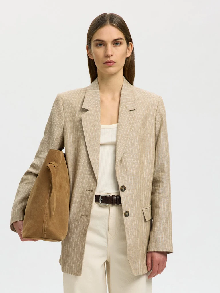 Selected Femme naisten laukku SLFStella Large Suede Bag, Tan - Image 3