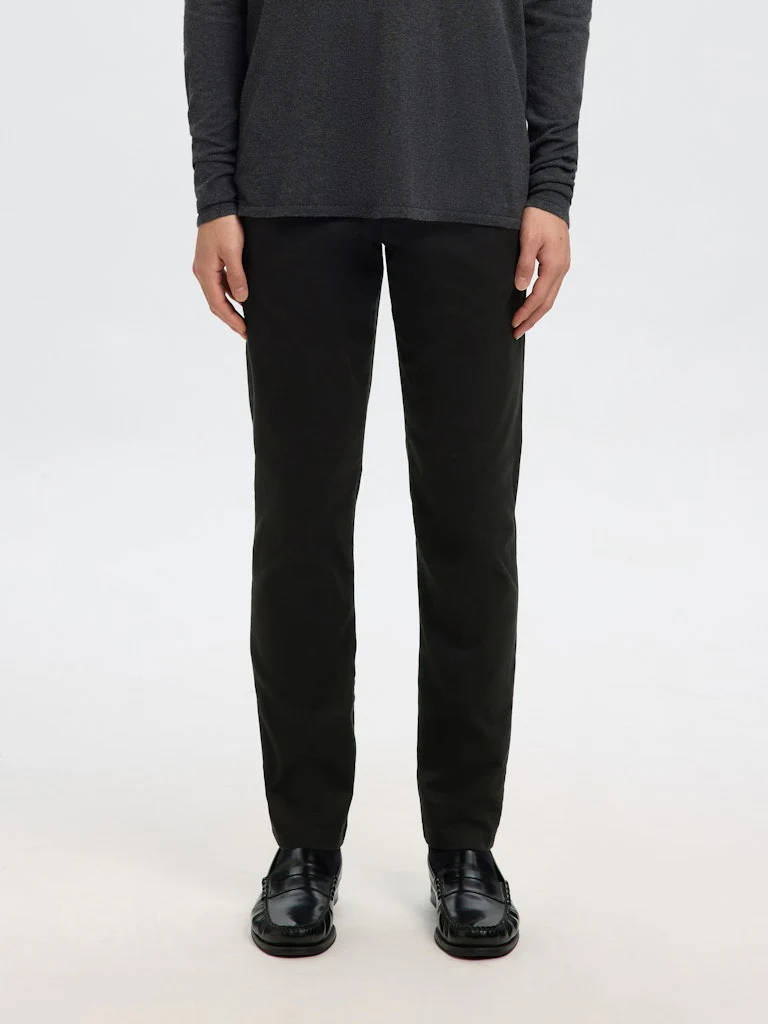Selected miesten housut New Miles Flex Chino, musta