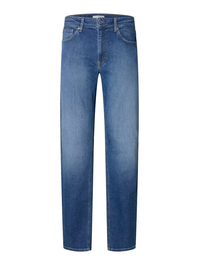 Selected miesten farkut SLH196-STRAIGHT CLEO FLEX MB 616 JNS NOS, Medium Blue Denim - Image 3