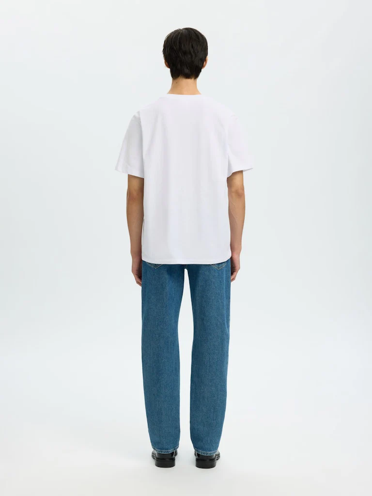 Selected miesten t-paita SLHATLAS SS O-Neck Tee, valkoinen - Image 2