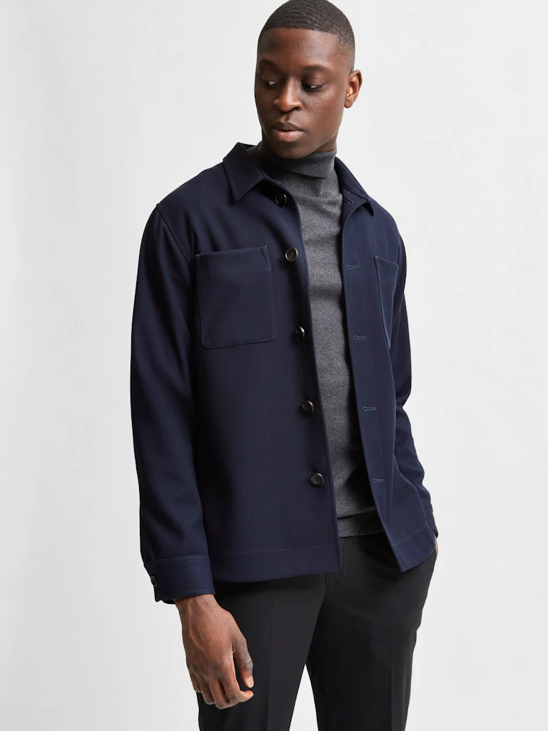Selected miesten pooloneule Berg Roll Neck Noos, Antracit Melange - Image 5